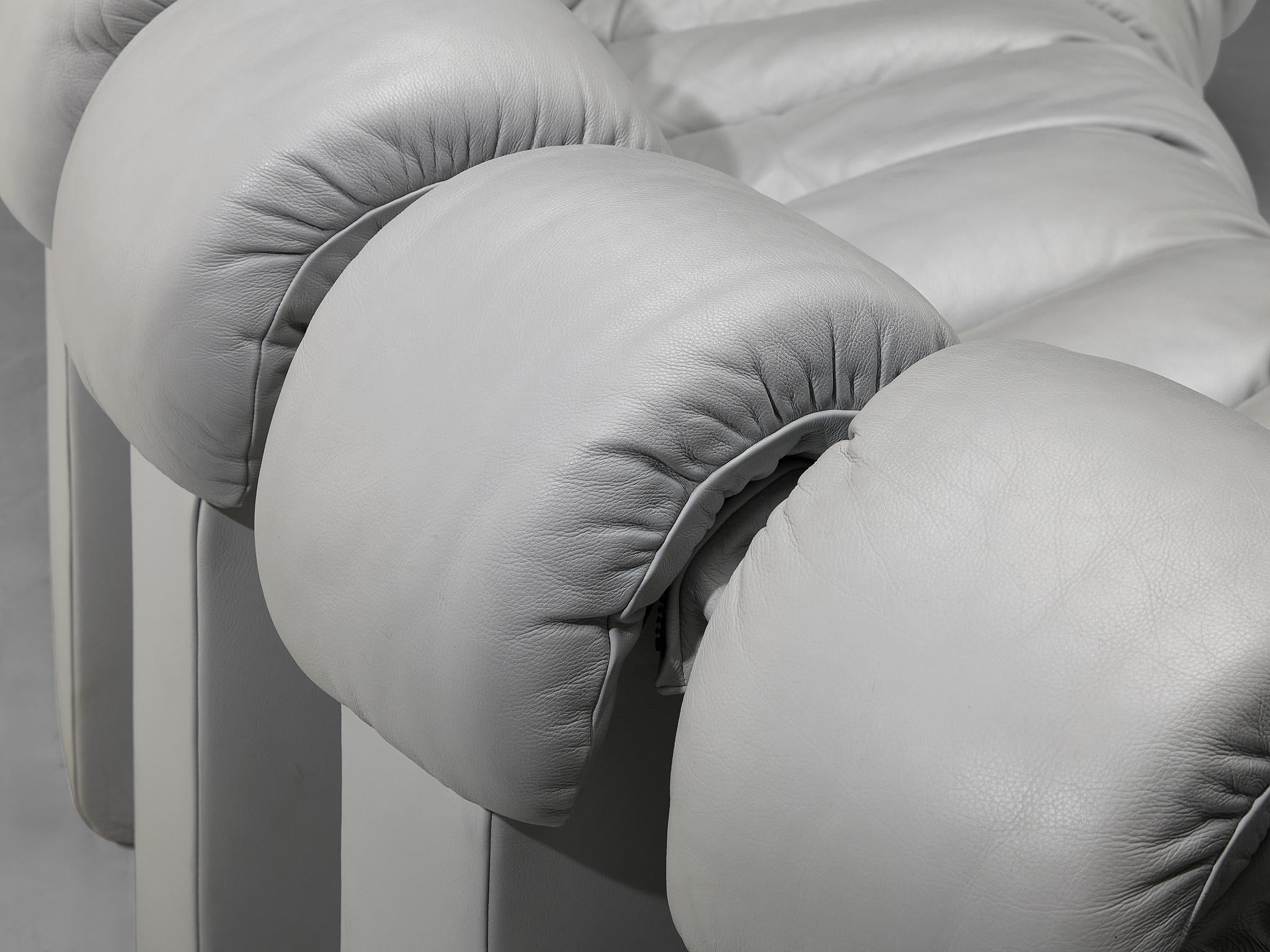 De Sede DS-600 'Snake' Sectional Sofa in Light Grey Leather seating Morentz