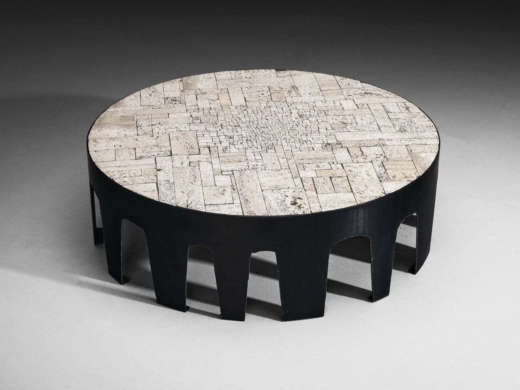 Pia Manu Handcrafted Coffee Table in Travertine Tables Morentz
