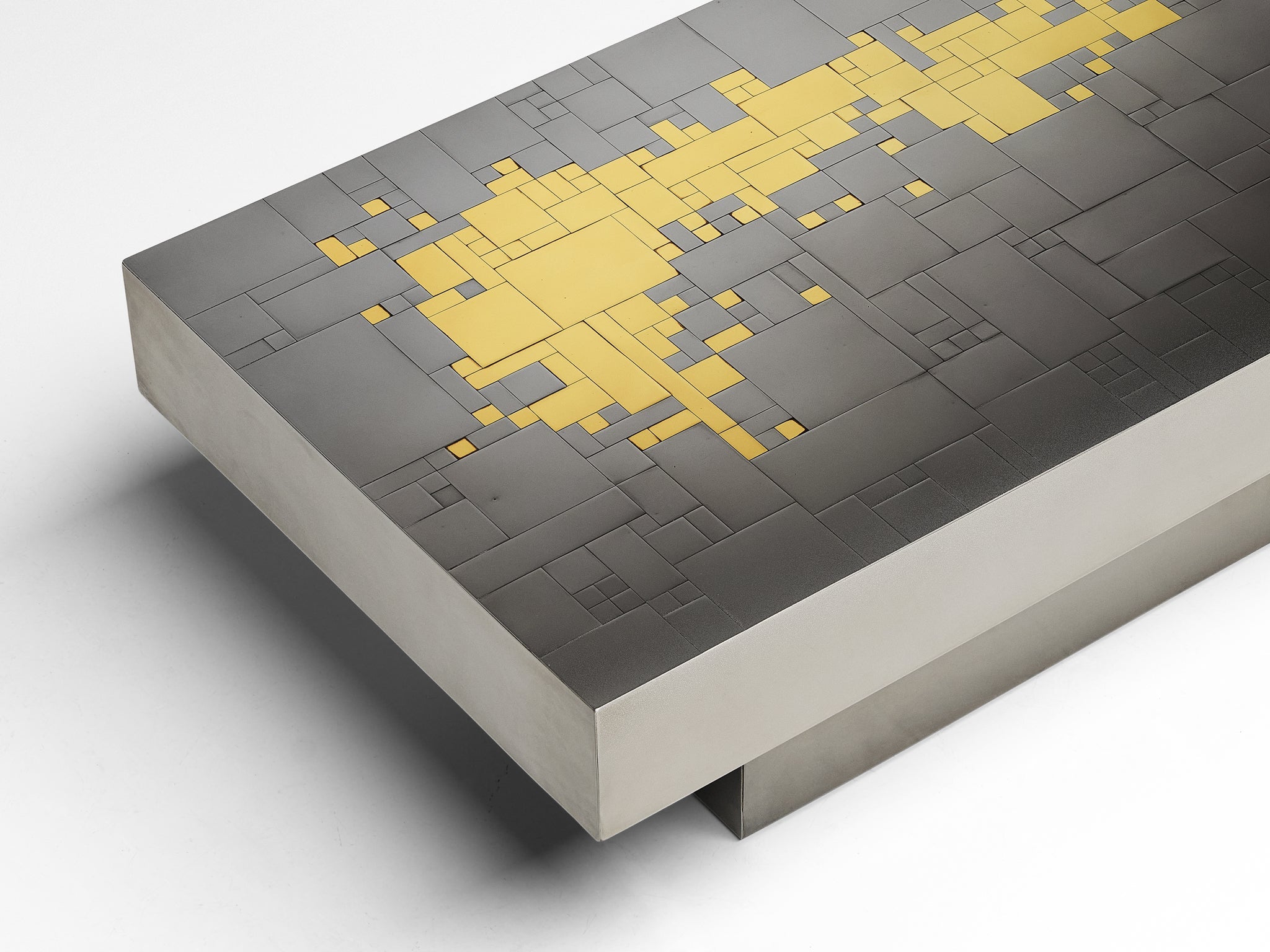 Jean Claude Dresse Coffee Table in Steel and Brass tables Morentz