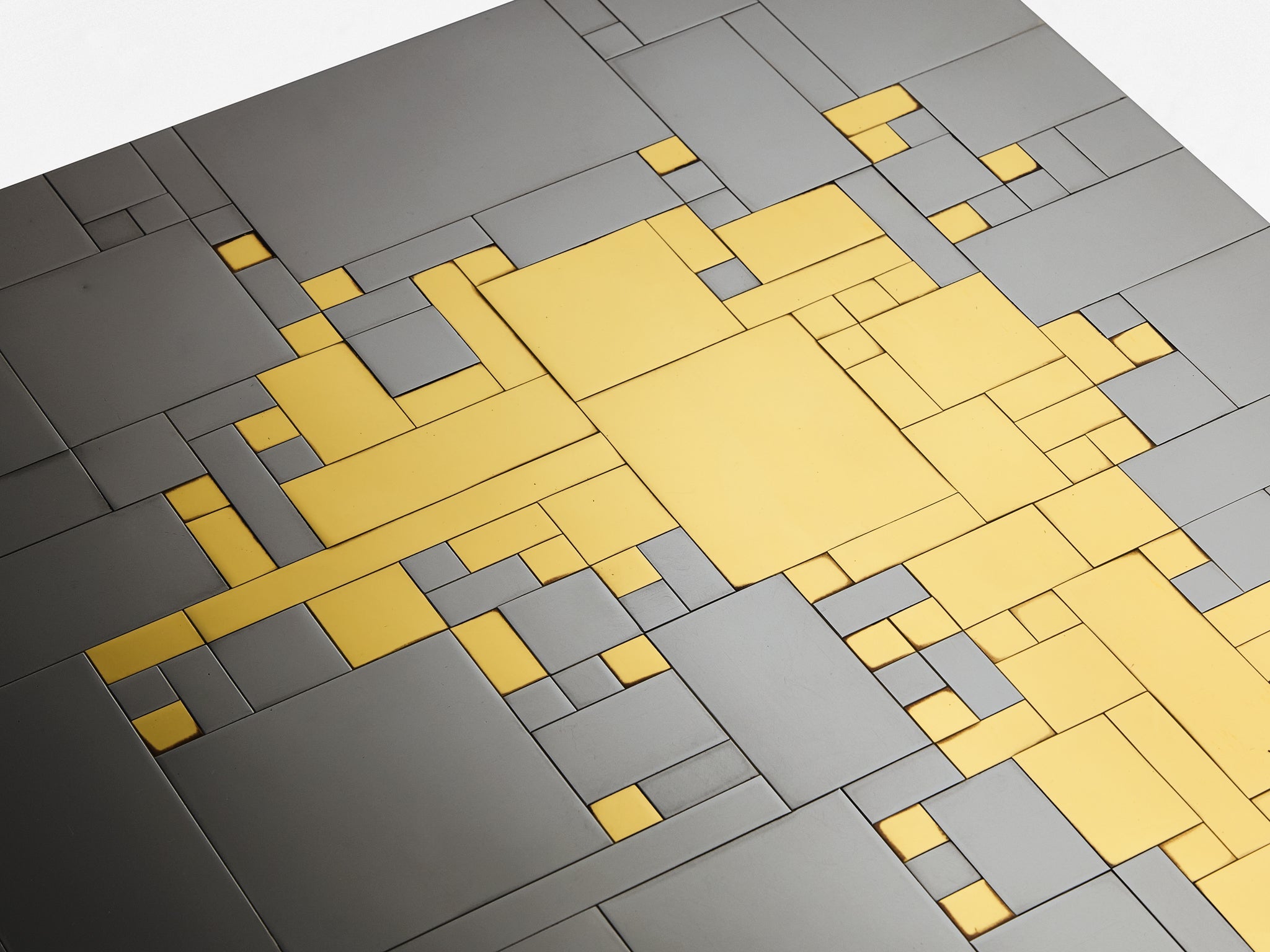 Jean Claude Dresse Coffee Table in Steel and Brass tables Morentz