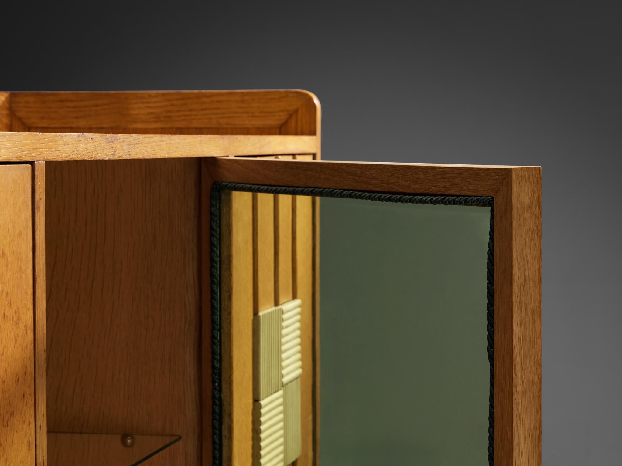 Belgian Cabinet in Solid Oak and Glass case pieces and storage cabinets Morentz