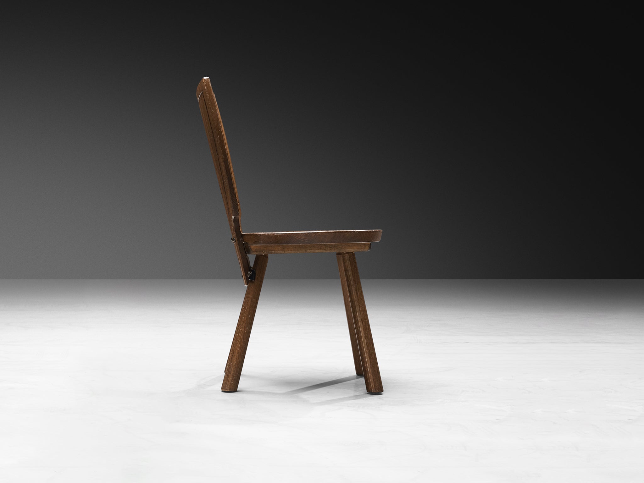 Rustic French Dining Chair in Solid Oak and Iron Seating Morentz