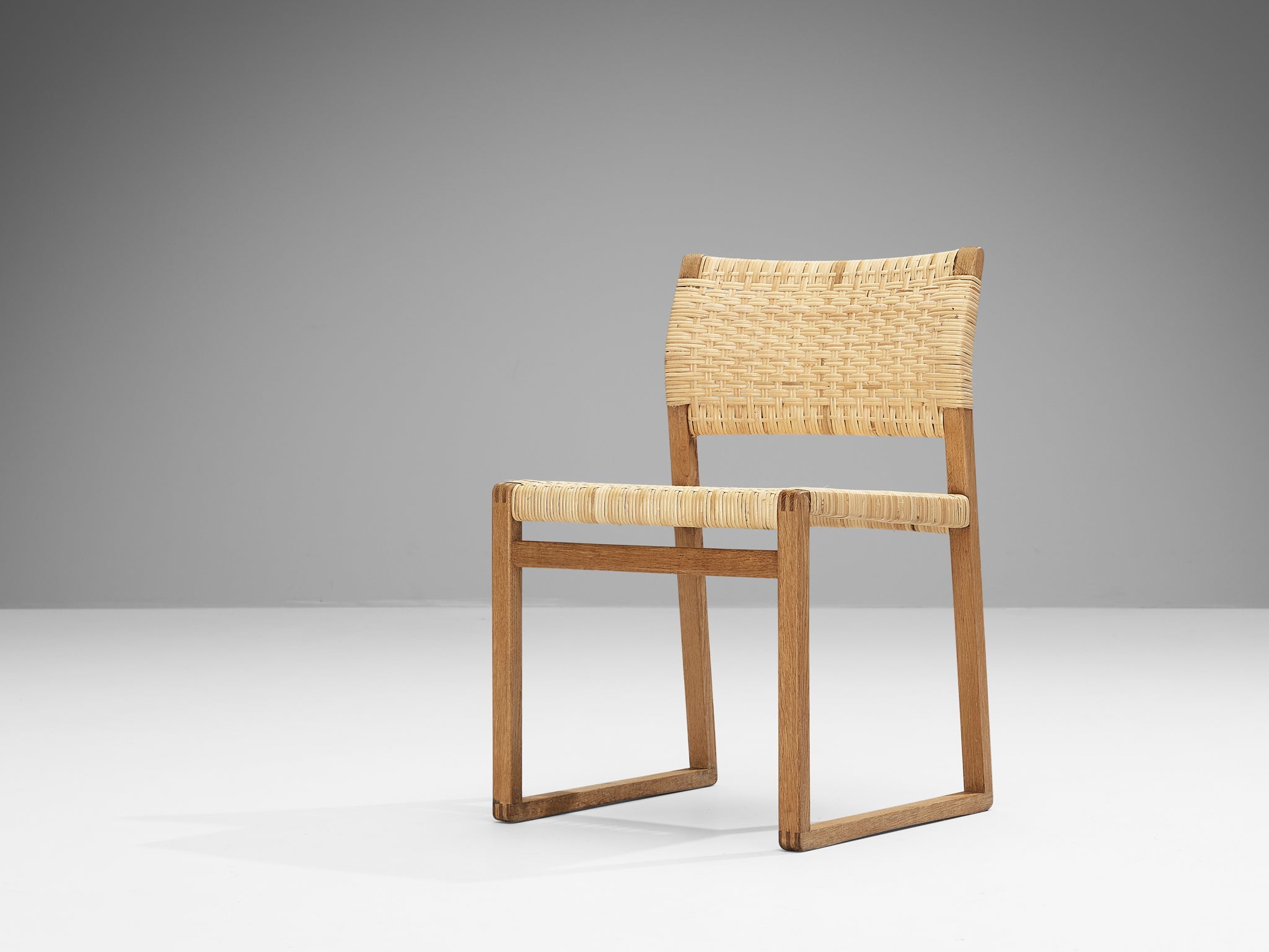 Børge Mogensen for Fredericia Dining Chairs ‘BM 61’ in Oak and Cane seating Morentz