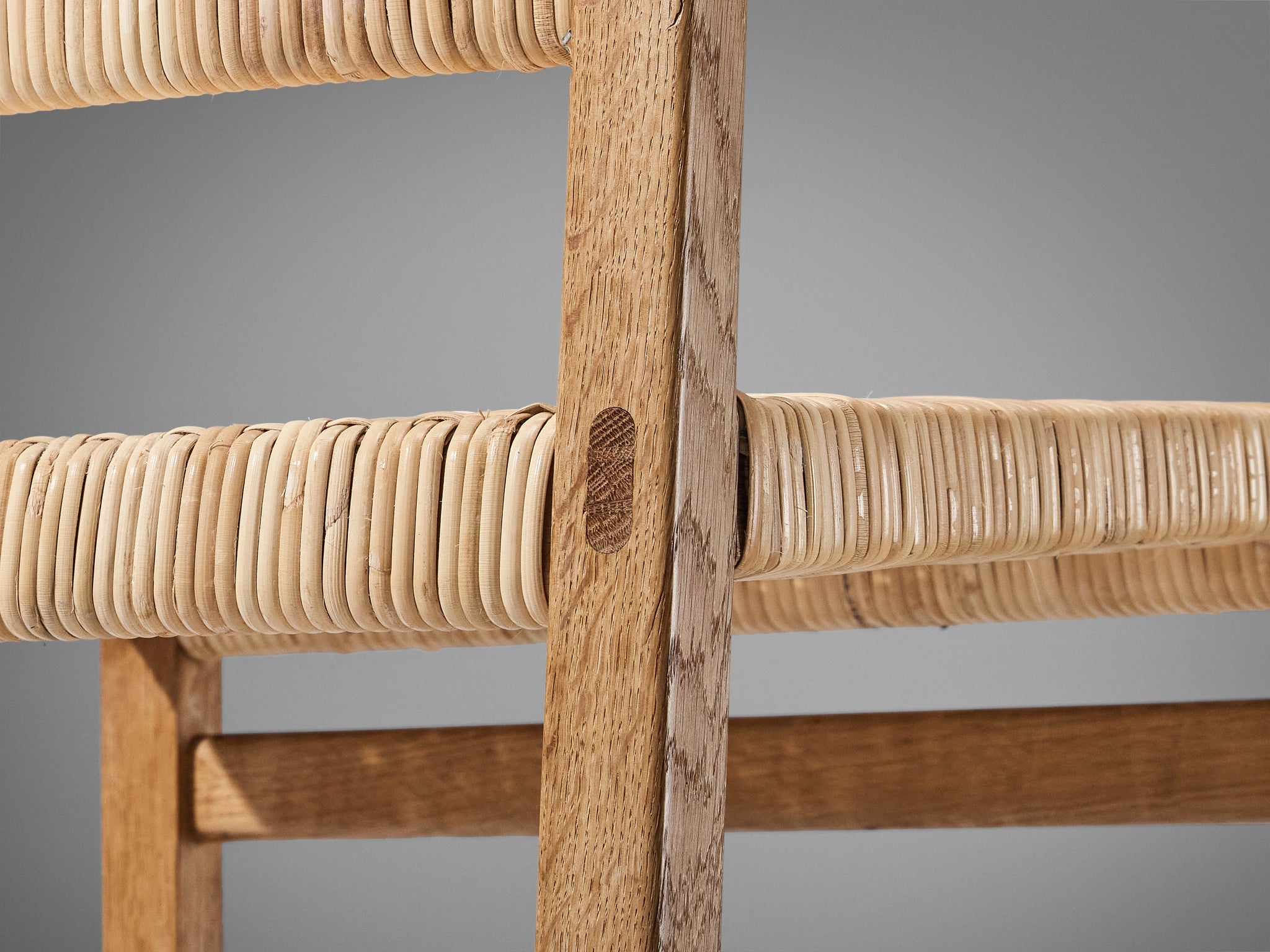 Børge Mogensen for Fredericia Dining Chair in Oak and Cane Wicker seating Morentz