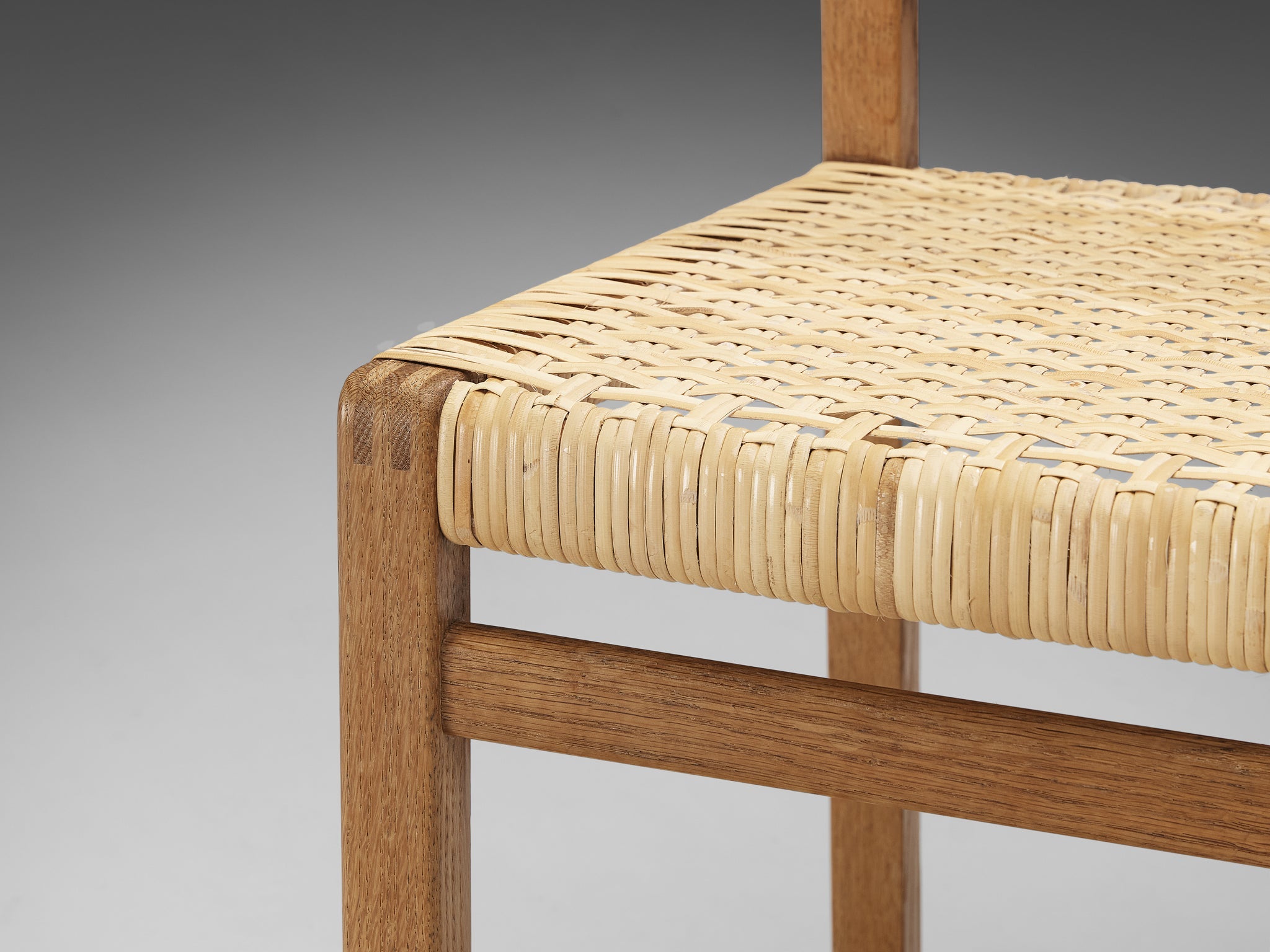 Børge Mogensen for Fredericia Dining Chairs ‘BM 61’ in Oak and Cane seating Morentz