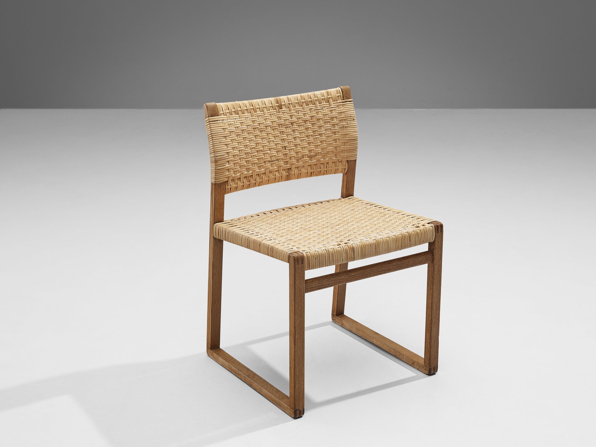 Børge Mogensen for Fredericia Dining Chairs ‘BM 61’ in Oak and Cane seating Morentz
