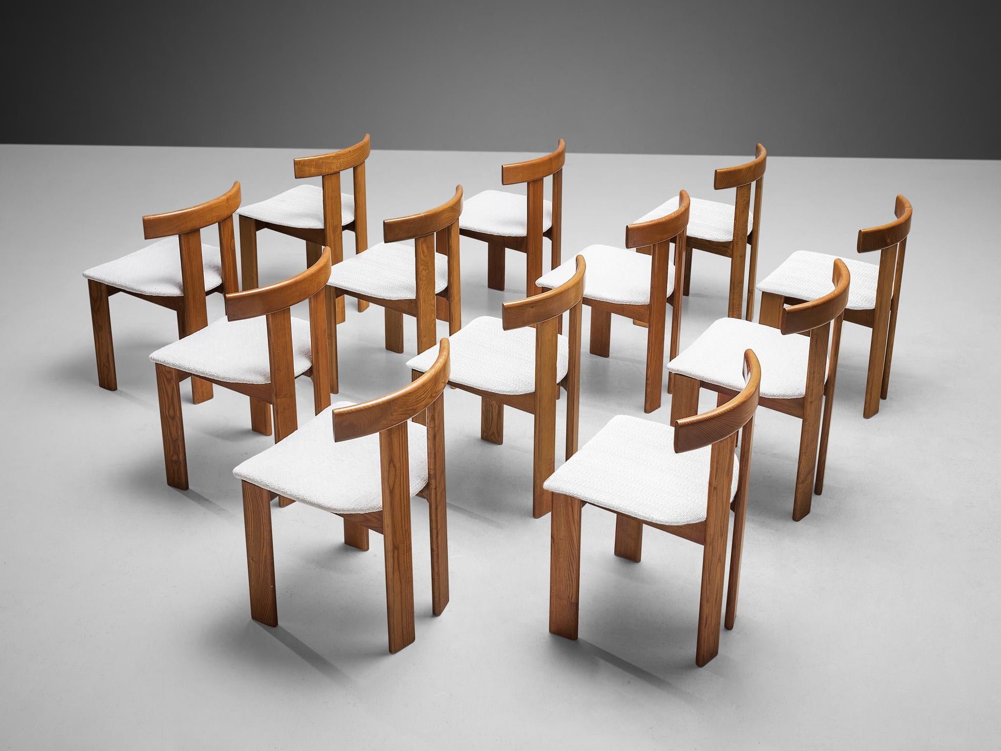 Luigi Vaghi for Former Set of Twelve Dining Chairs in Ash