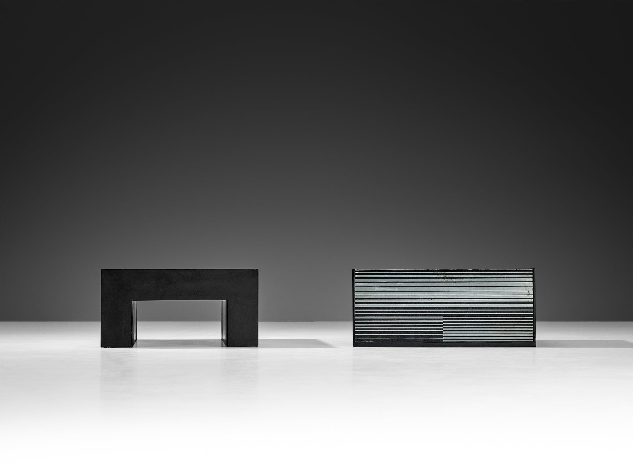 Nerone & Patuzzi for Gruppo NP2 Pair of Coffee Tables in Zinc Tables Morentz