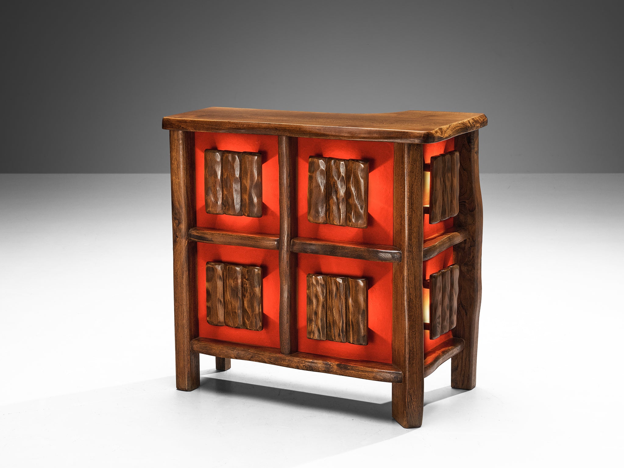 1950s French Bar Cabinet in Solid Elm Case pieces and storage cabinets Morentz