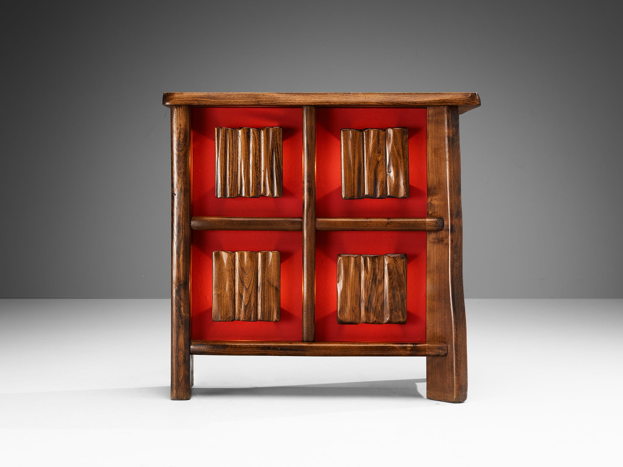 1950s French Bar Cabinet in Solid Elm Case pieces and storage cabinets Morentz