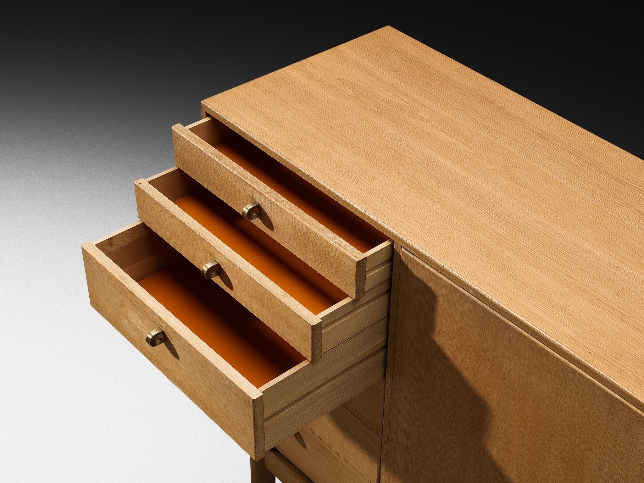 Tove and Edvard Kindt-Larsen Cabinet with Original Orange Interior Case pieces and storage cabinets Morentz