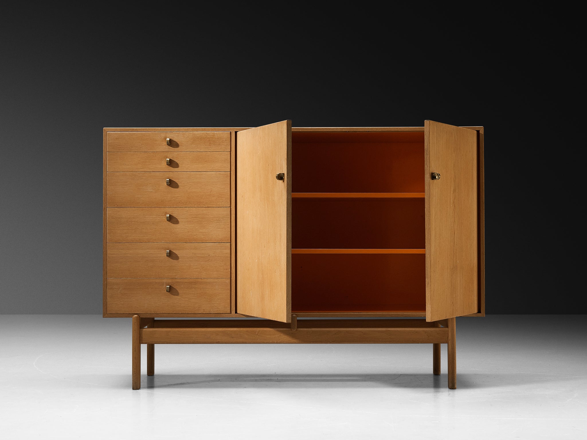 Tove and Edvard Kindt-Larsen Cabinet with Original Orange Interior Case pieces and storage cabinets Morentz
