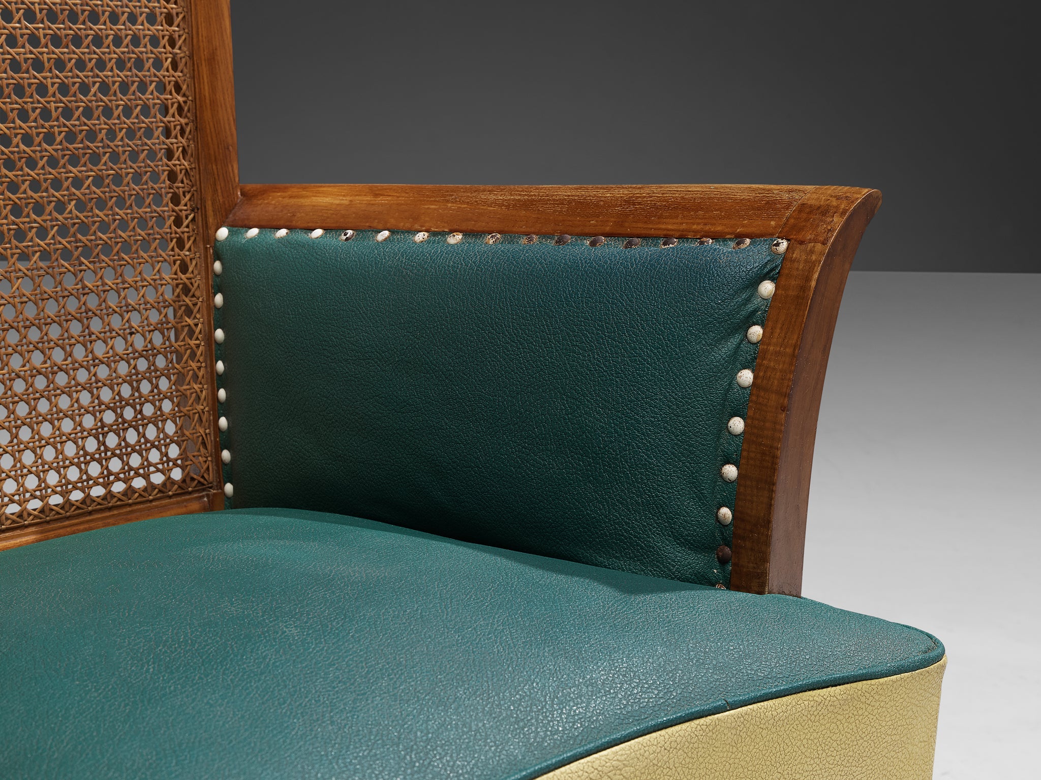 Spanish Pair of Lounge Chairs in Ash and Cane seating Morentz