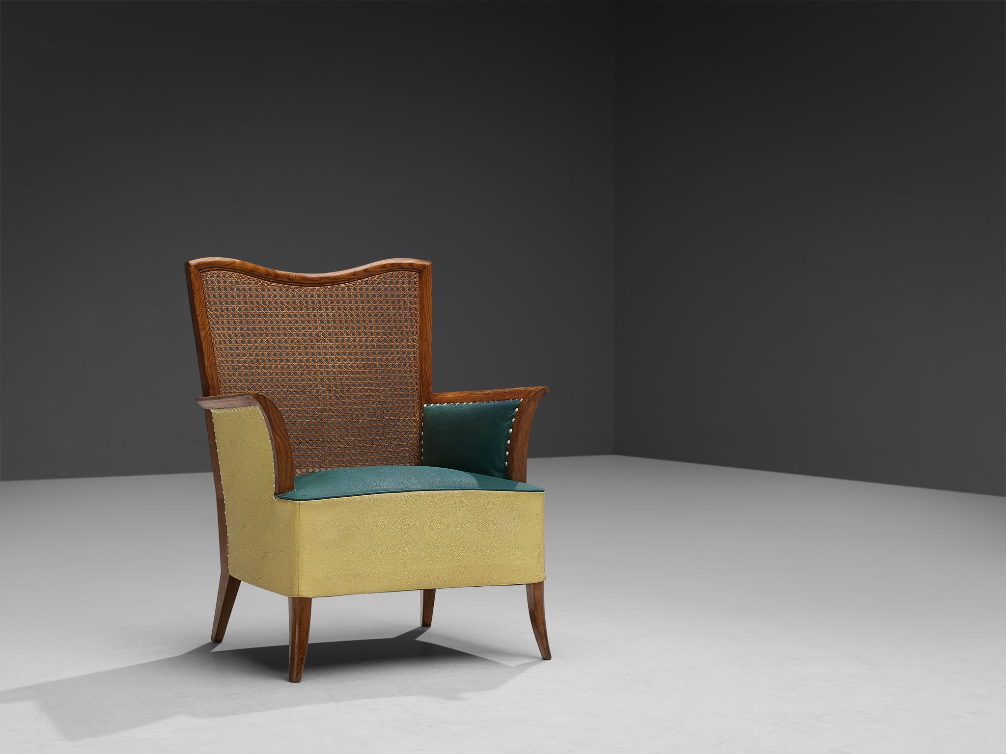 Spanish Pair of Lounge Chairs in Ash and Cane seating Morentz