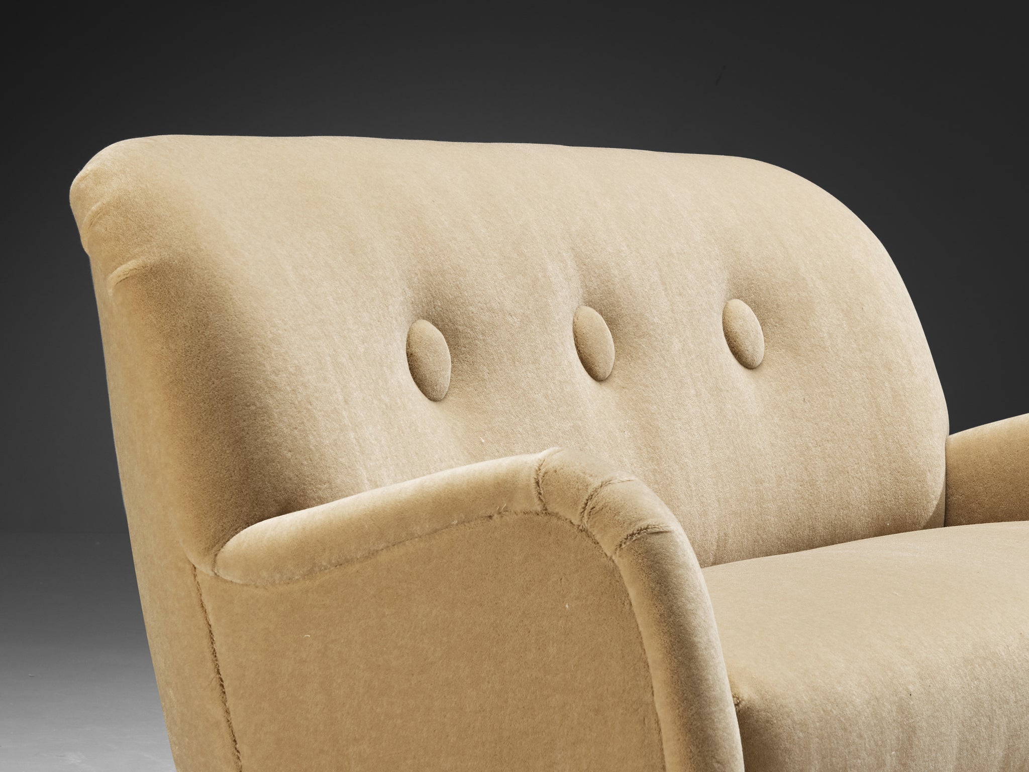 Berga Mobler Sofa in Beige Mohair Upholstery Seating Morentz