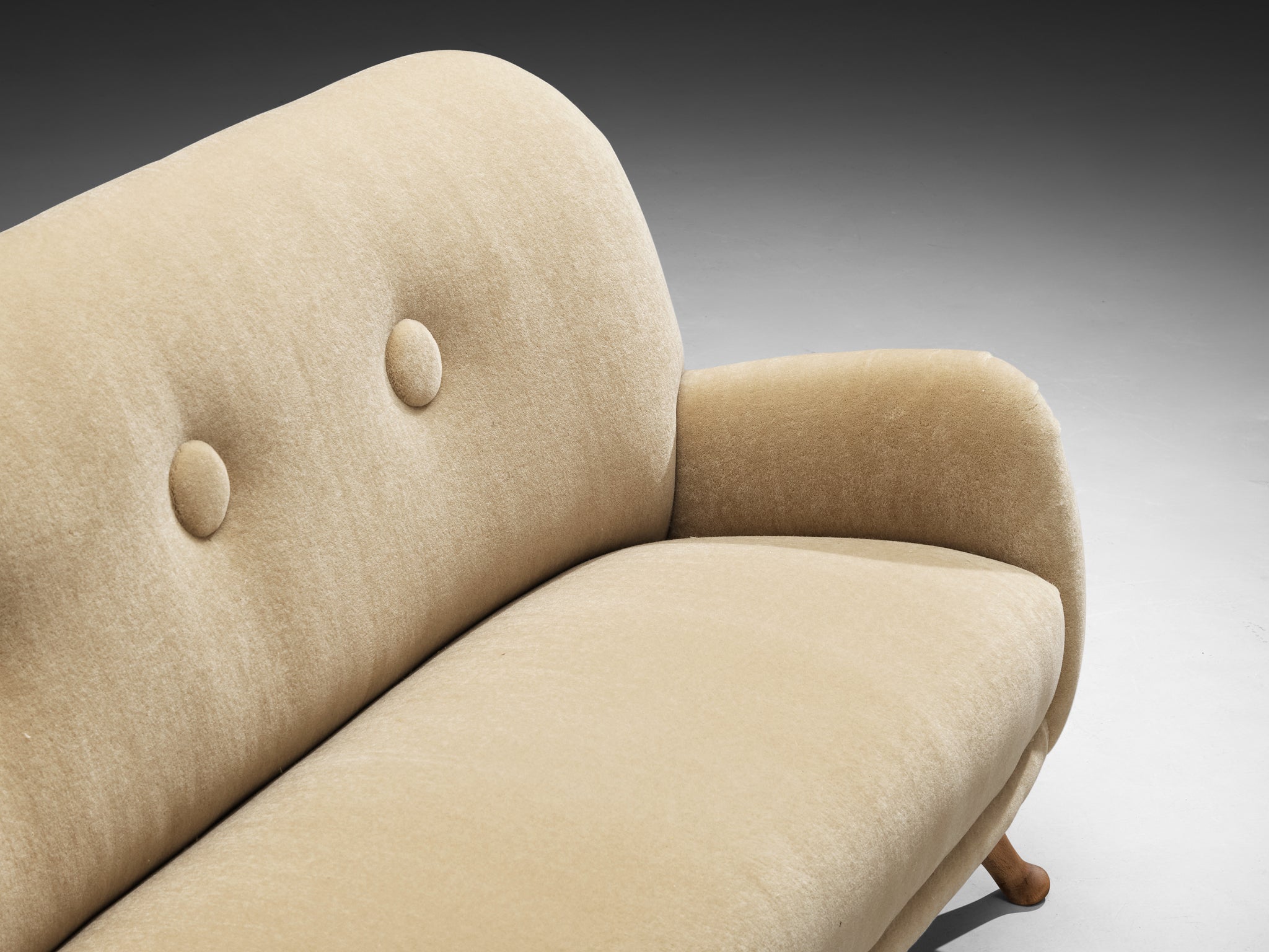 Berga Mobler Sofa in Beige Mohair Upholstery Seating Morentz