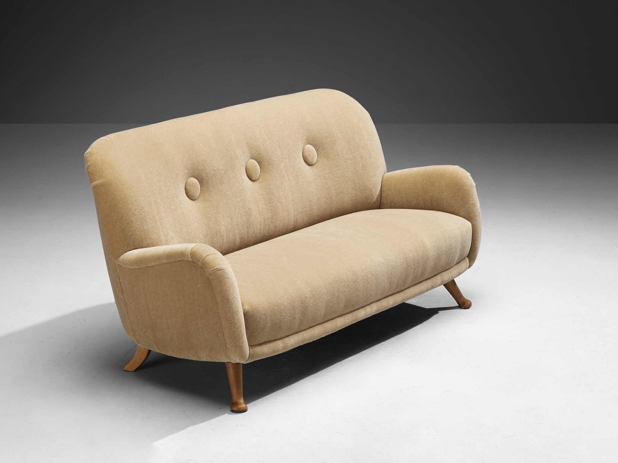 Berga Mobler Sofa in Beige Mohair Upholstery Seating Morentz