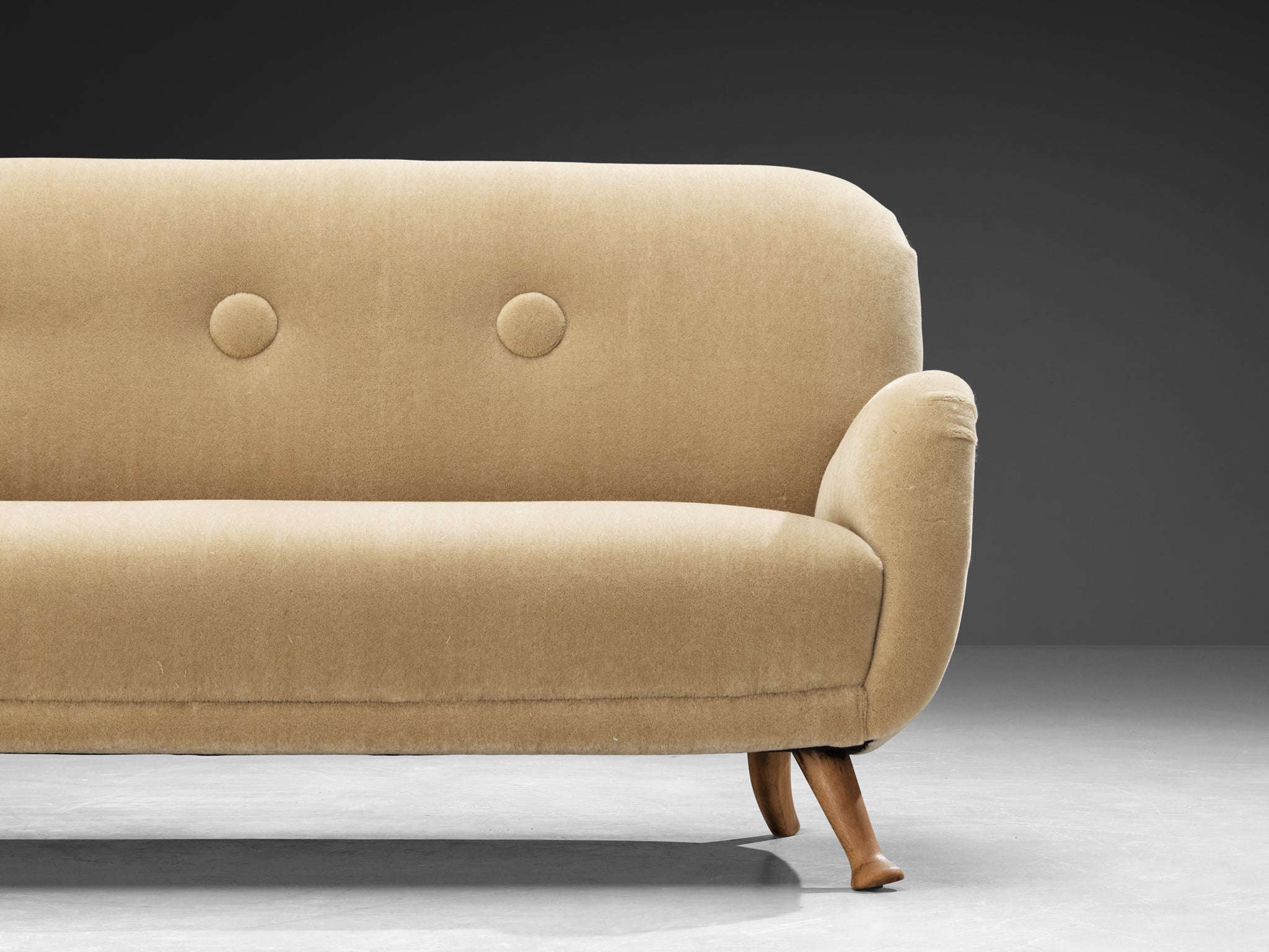 Berga Mobler Sofa in Beige Mohair Upholstery Seating Morentz