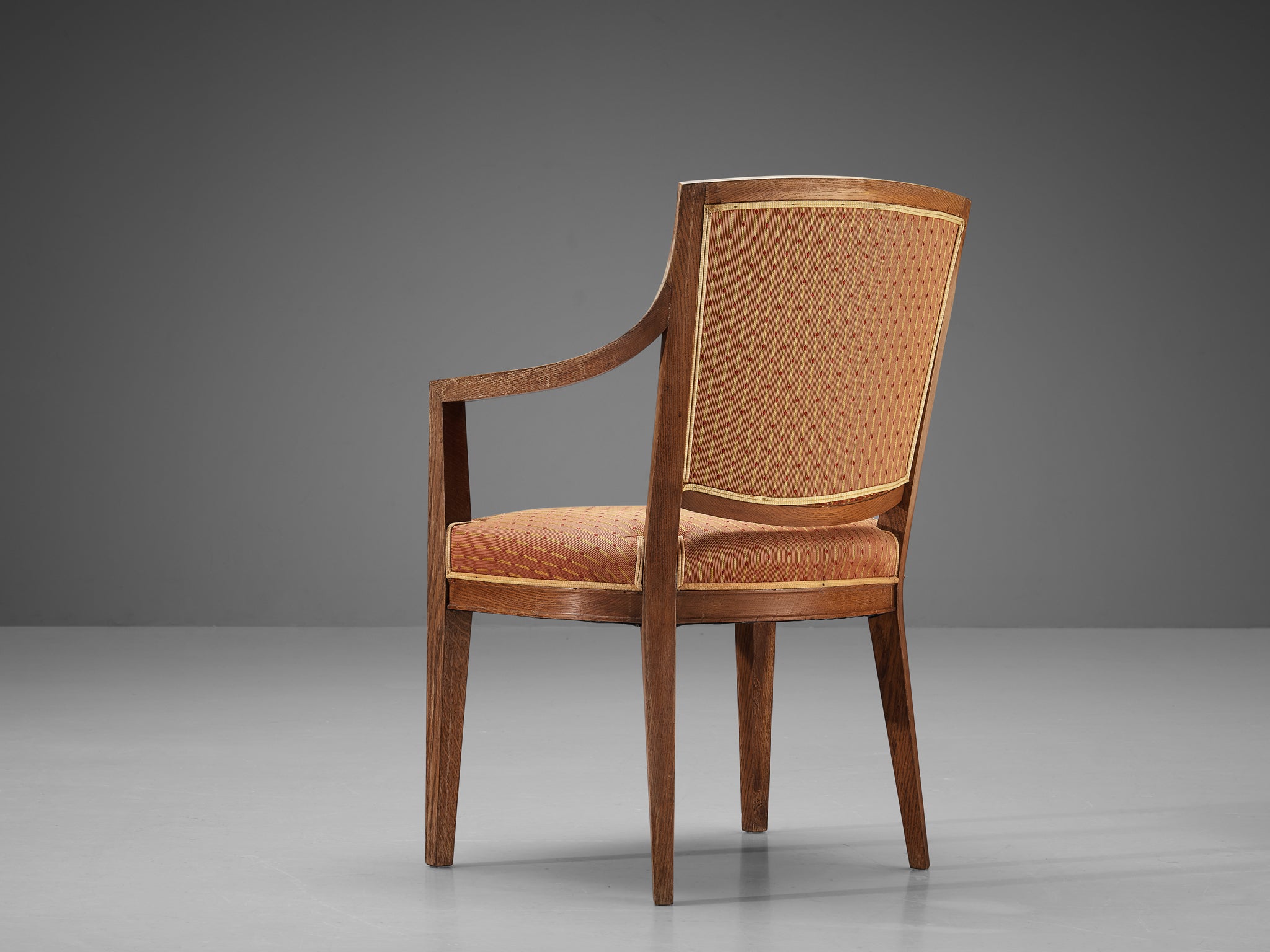 Art Deco Dining Chair in Oak and Fabric Upholstery Seating Morentz
