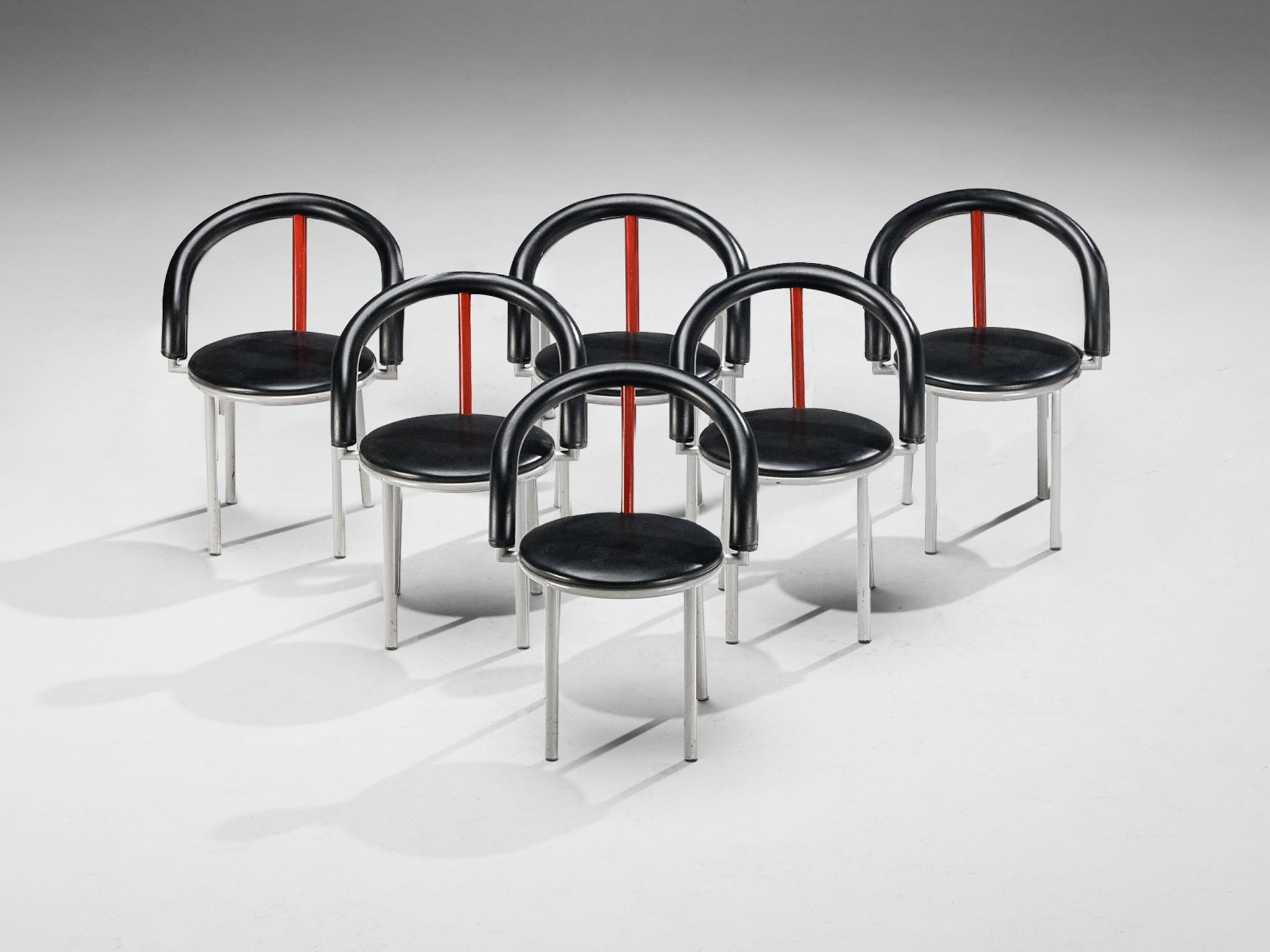 Anna Anselmi for Bieffeplast Set of Six of 'Alpha' Dining Chairs seating Morentz