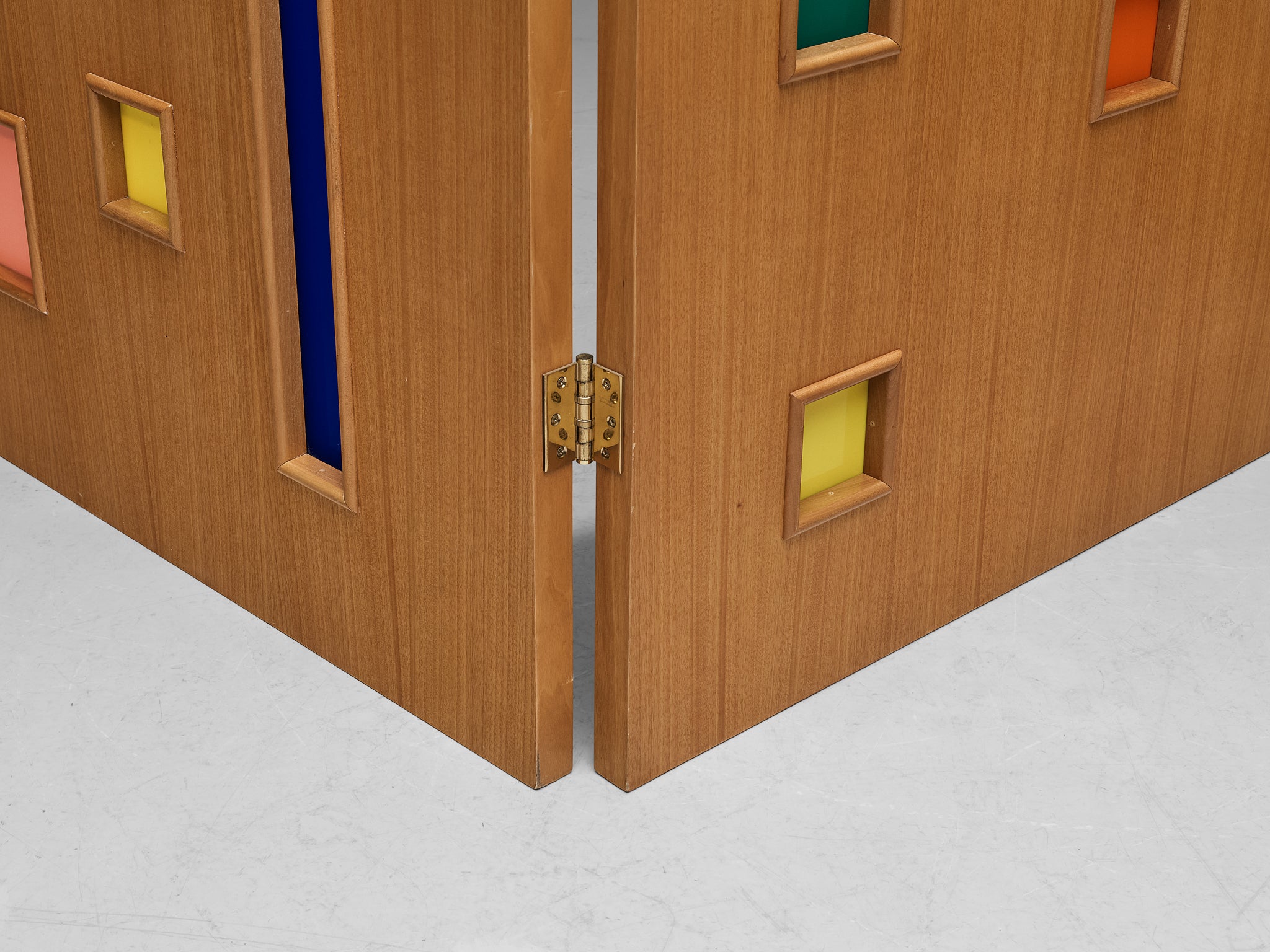 Colorful Italian Room Divider in Plexiglass and Beech More Furniture and Collectibles Morentz