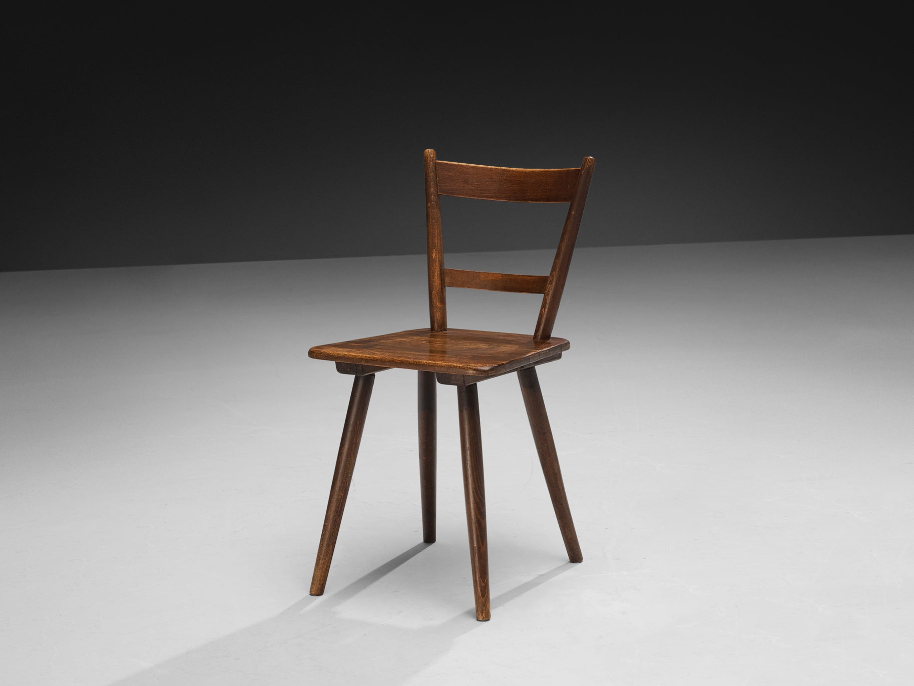 French Pastoral Dining Chair in Stained Wood Seating Morentz