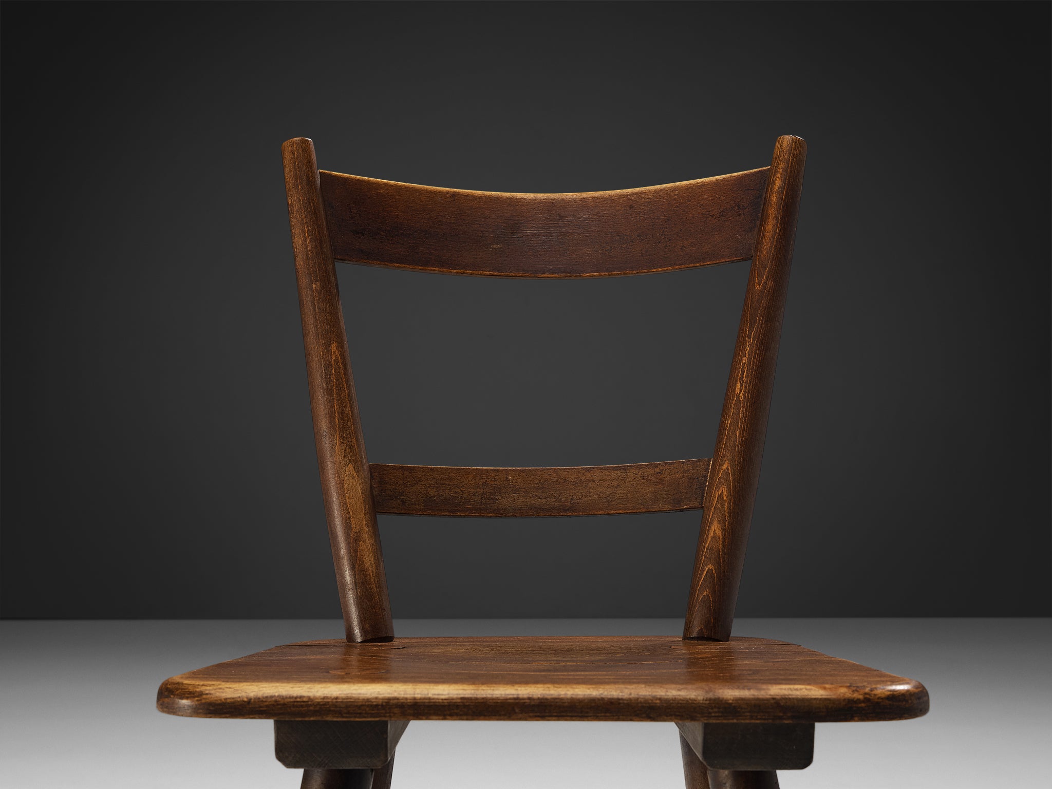 French Pastoral Dining Chair in Stained Wood Seating Morentz
