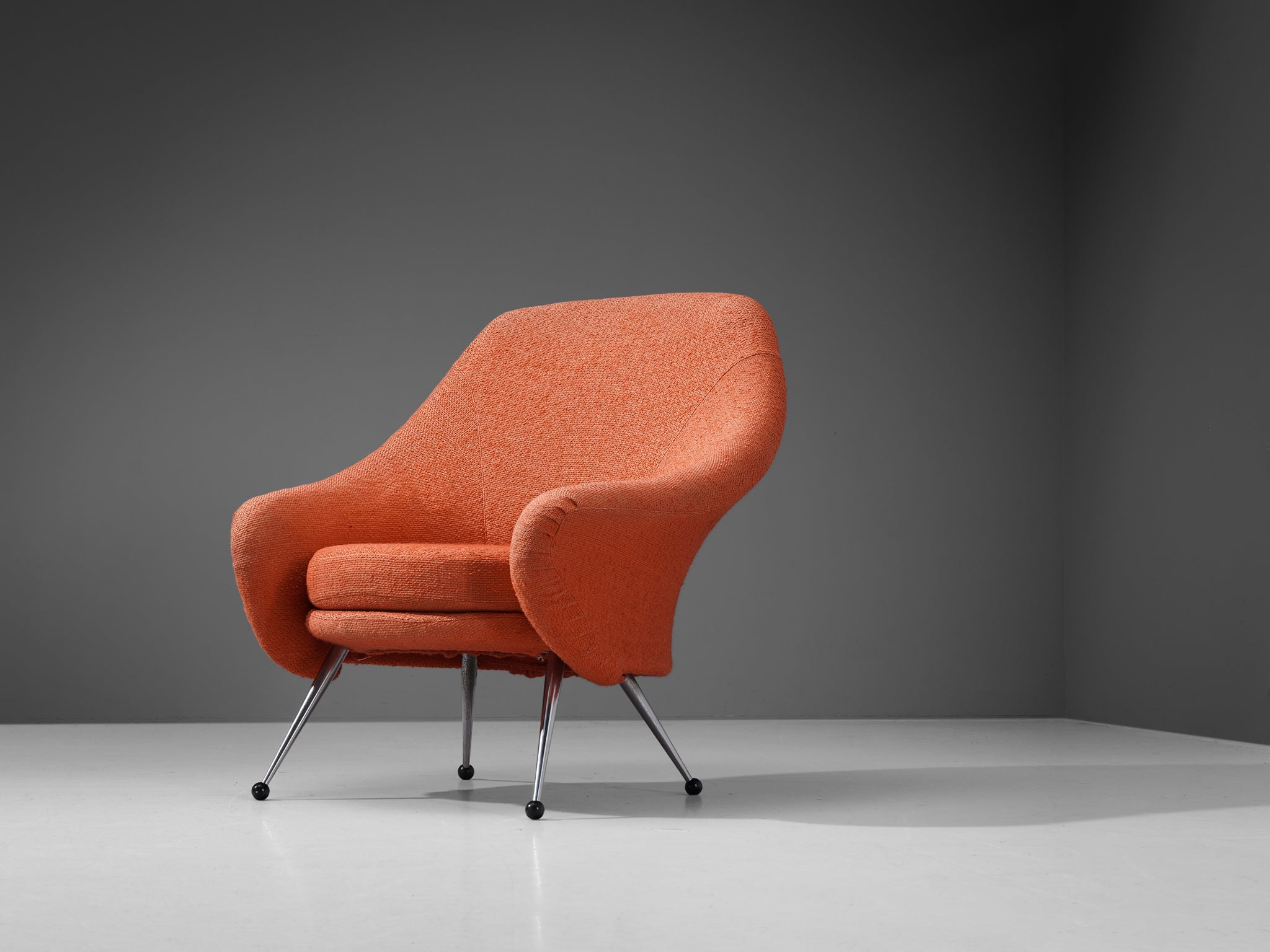 Marco Zanuso for Arflex 'Martingala' Easy Chair in Coral Red Upholstery seating Morentz