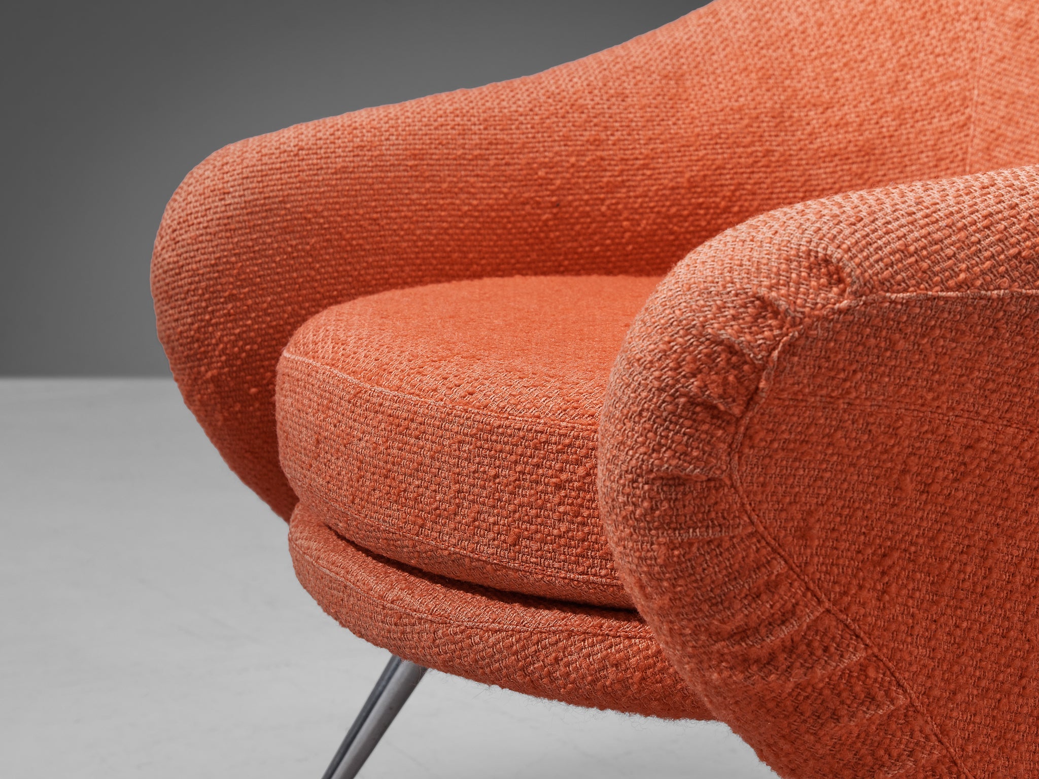 Marco Zanuso for Arflex 'Martingala' Easy Chair in Coral Red Upholstery seating Morentz