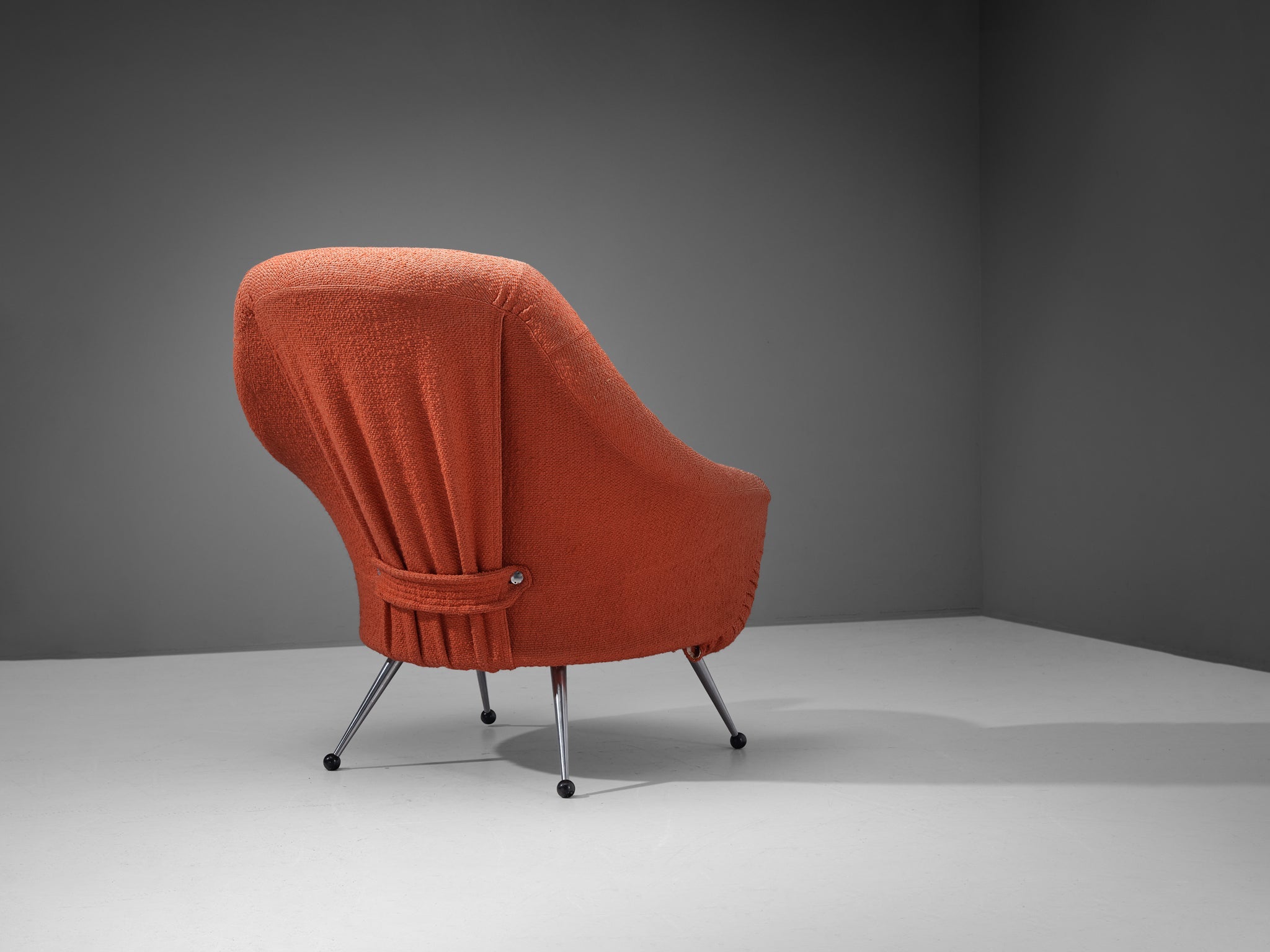 Marco Zanuso for Arflex 'Martingala' Easy Chair in Coral Red Upholstery seating Morentz
