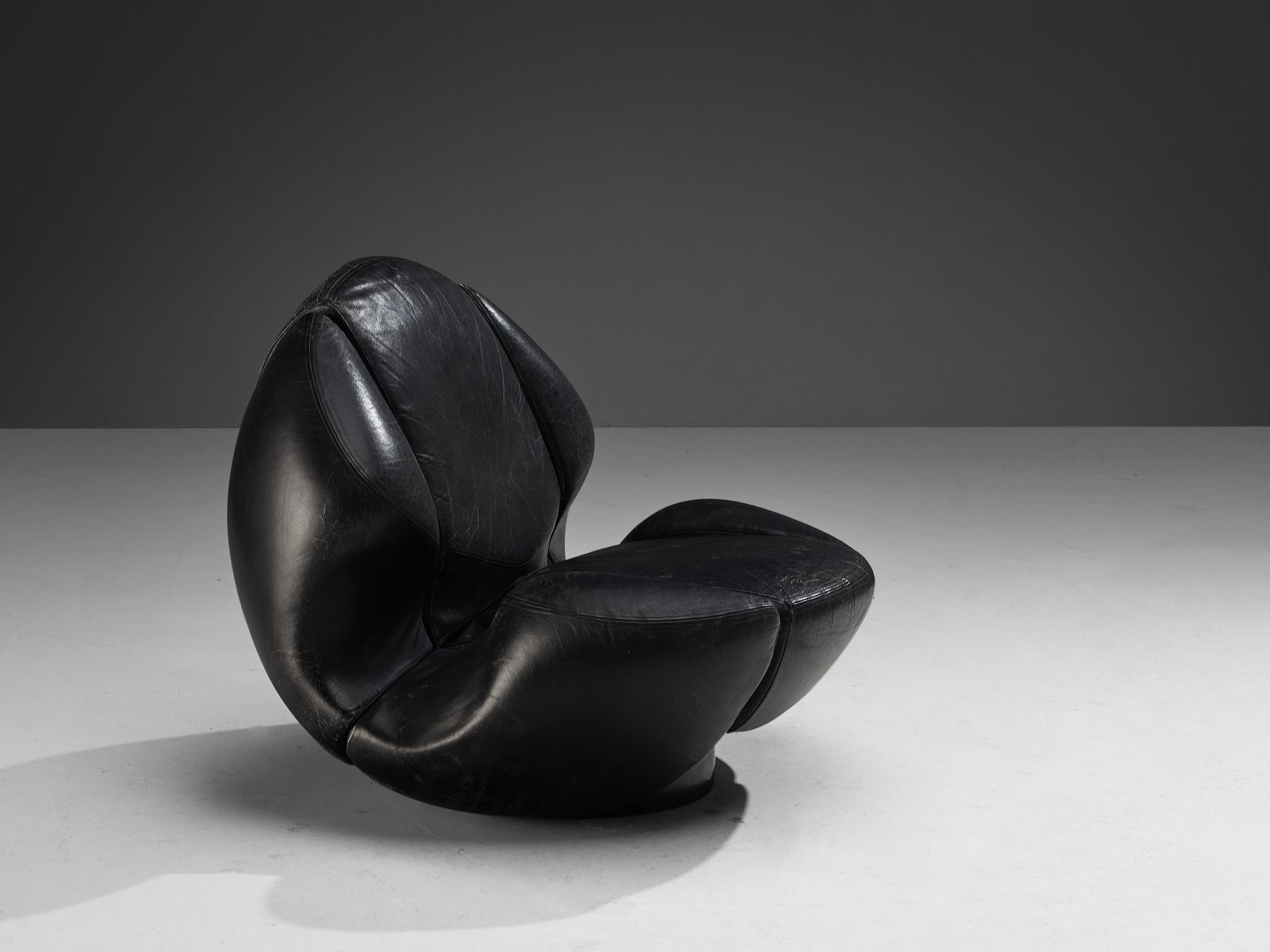 Mario Marenco for Comfortline 'Nova' Lounge Chair in Black Leather seating Morentz