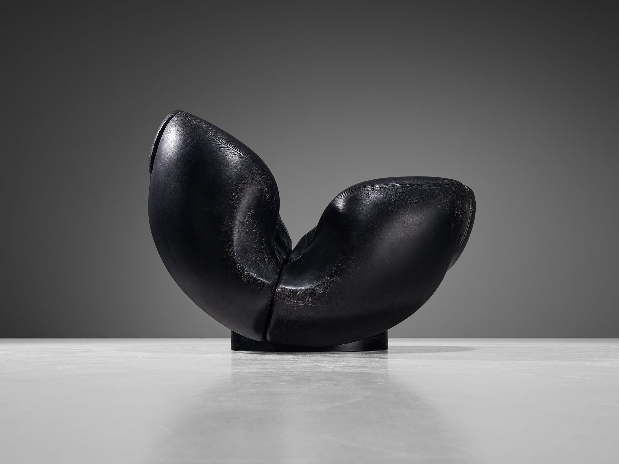 Mario Marenco for Comfortline 'Nova' Lounge Chair in Black Leather seating Morentz