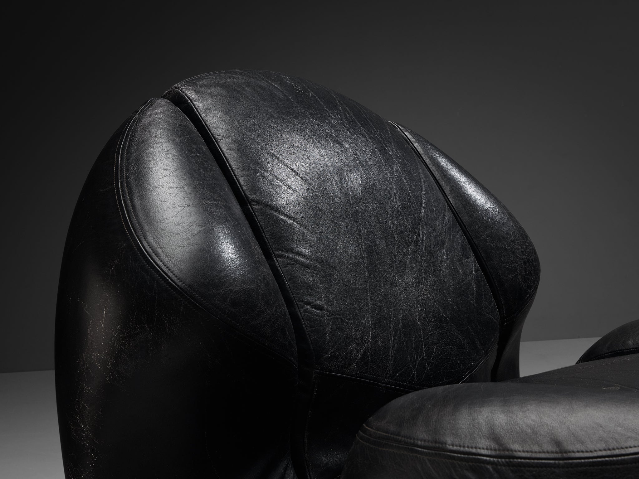 Mario Marenco for Comfortline 'Nova' Lounge Chair in Black Leather seating Morentz