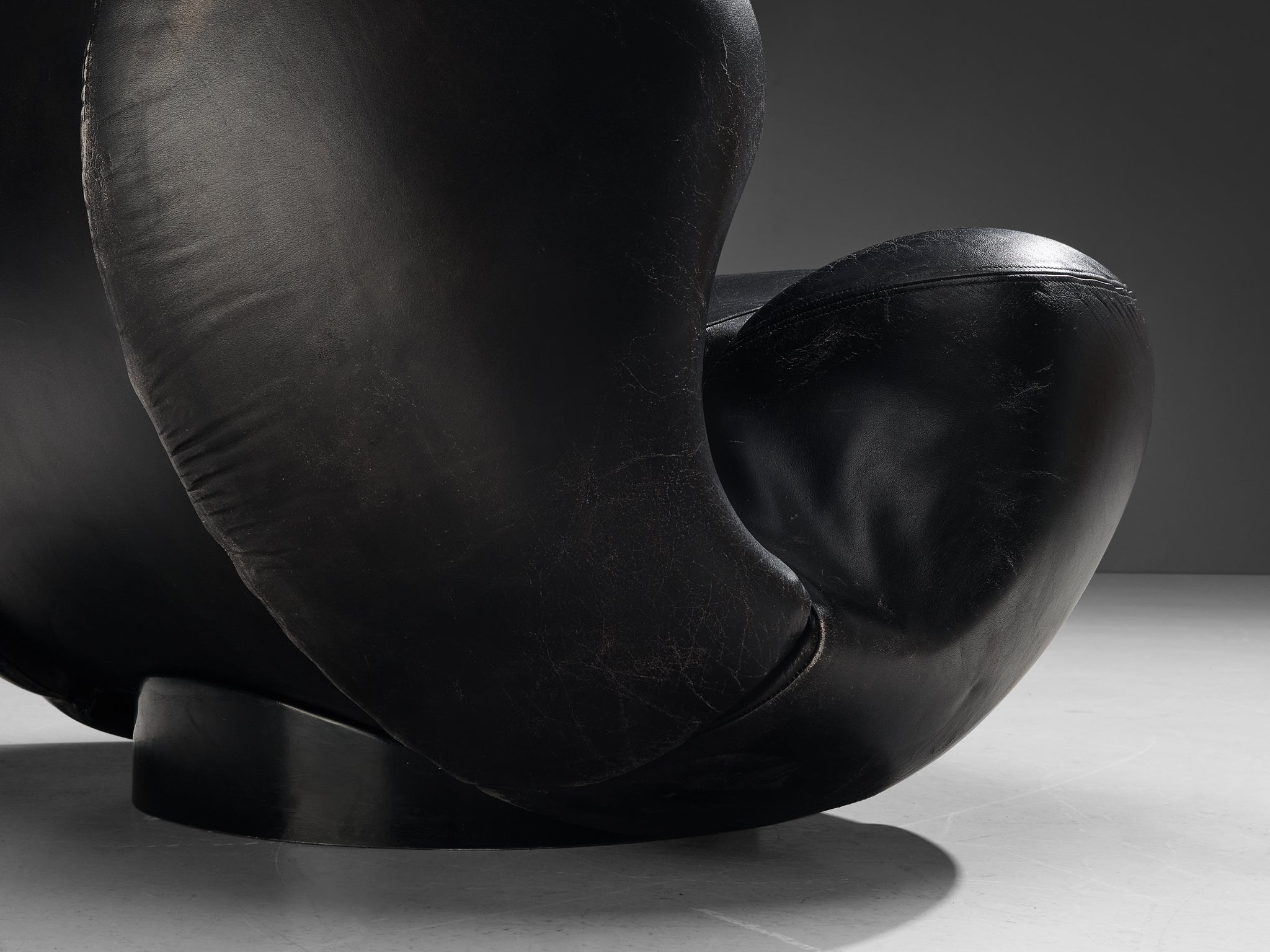 Mario Marenco for Comfortline 'Nova' Lounge Chair in Black Leather seating Morentz