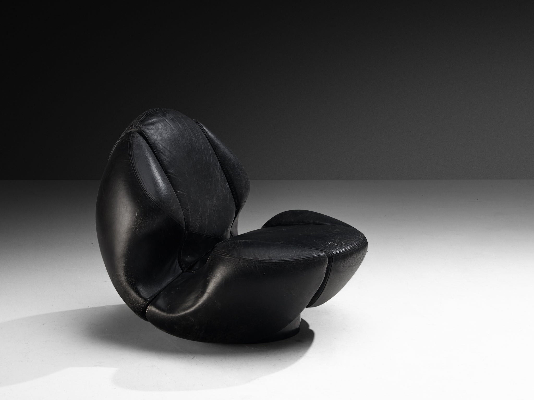 Mario Marenco for Comfortline 'Nova' Lounge Chair in Black Leather