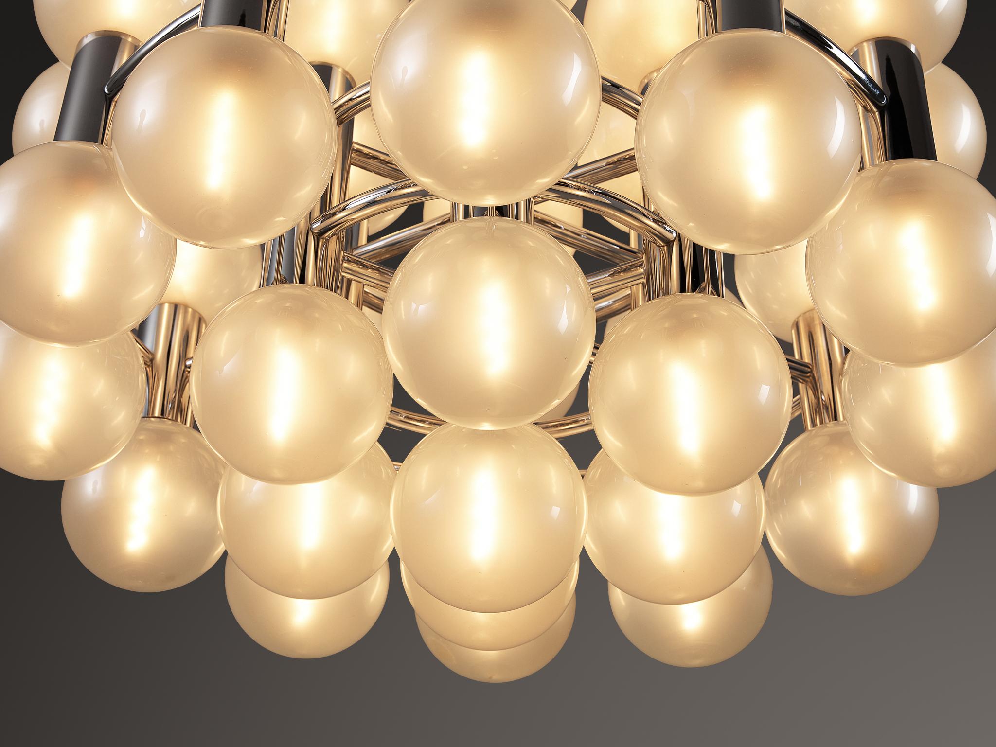 Motoko Ishii for Staff Leuchten Chandelier in Chrome with Glass Orbs lighting Morentz