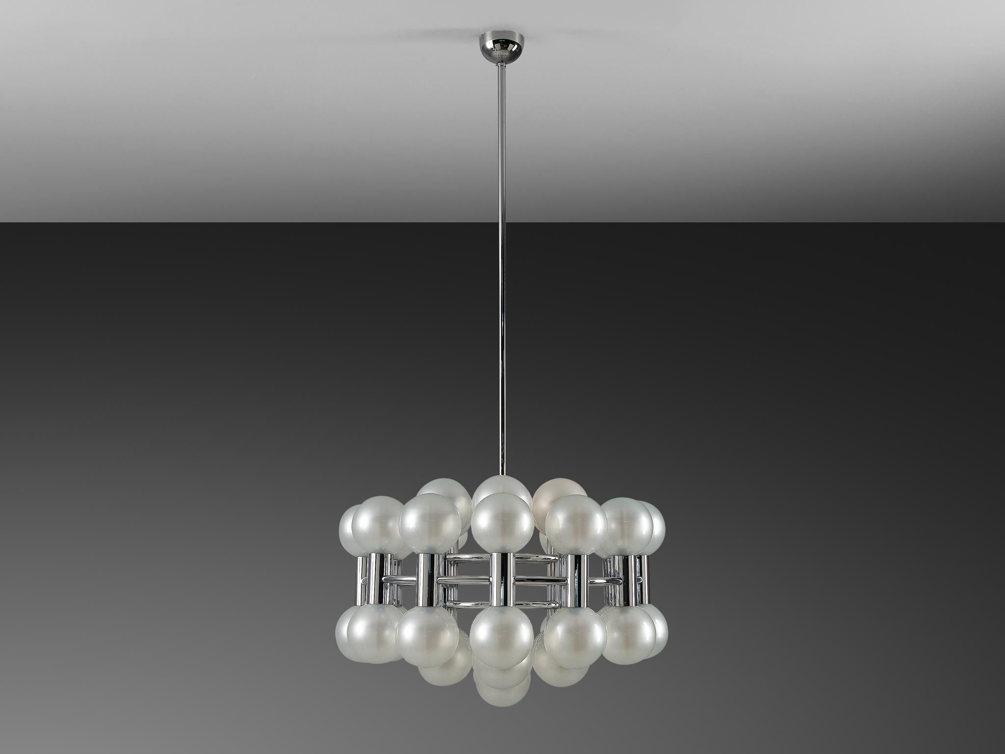 Motoko Ishii for Staff Leuchten Chandelier in Chrome with Glass Orbs lighting Morentz