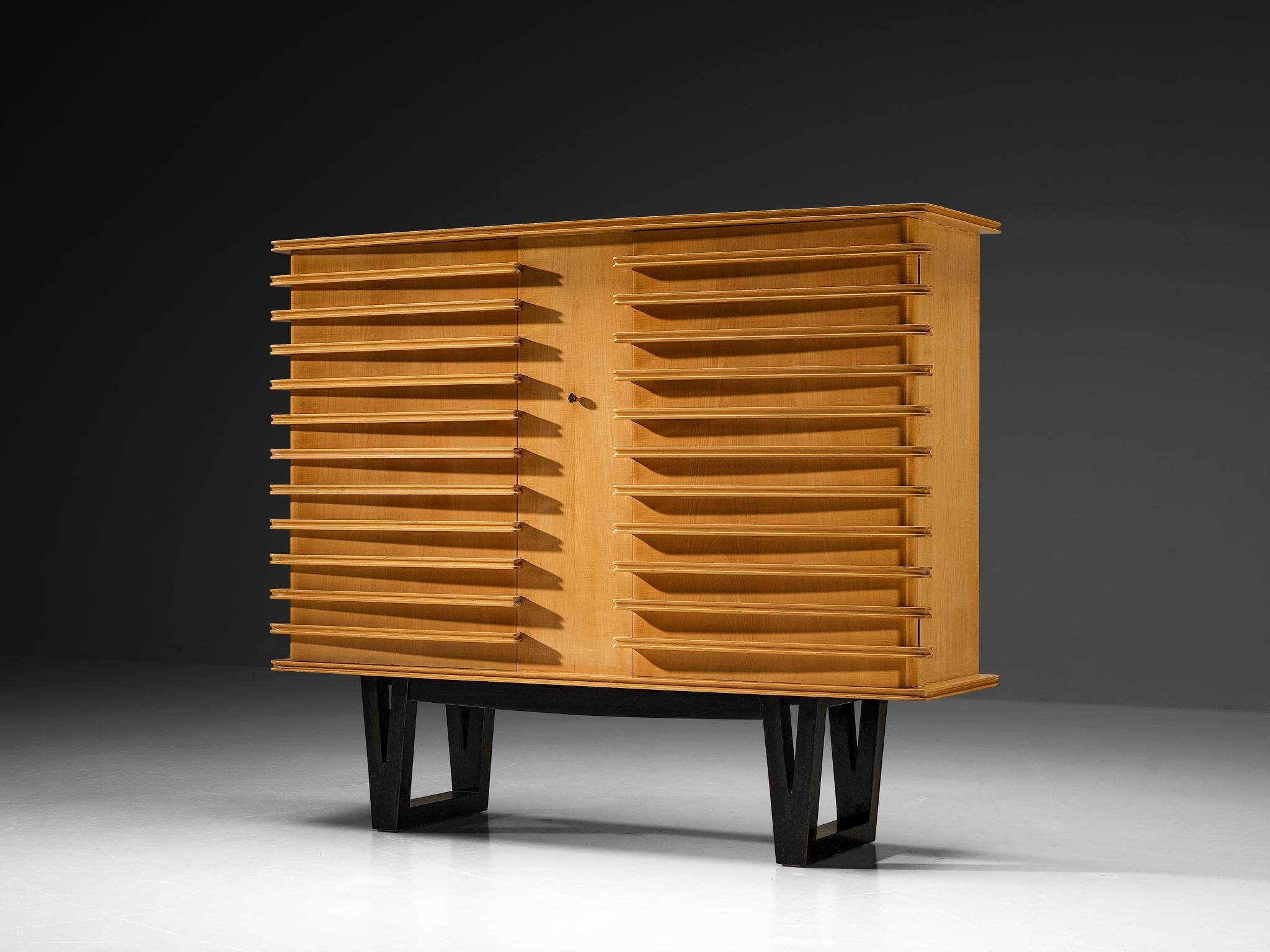 Rare Raoul Clement & R. Verot French Highboard in Sycamore case pieces and storage cabinets Morentz