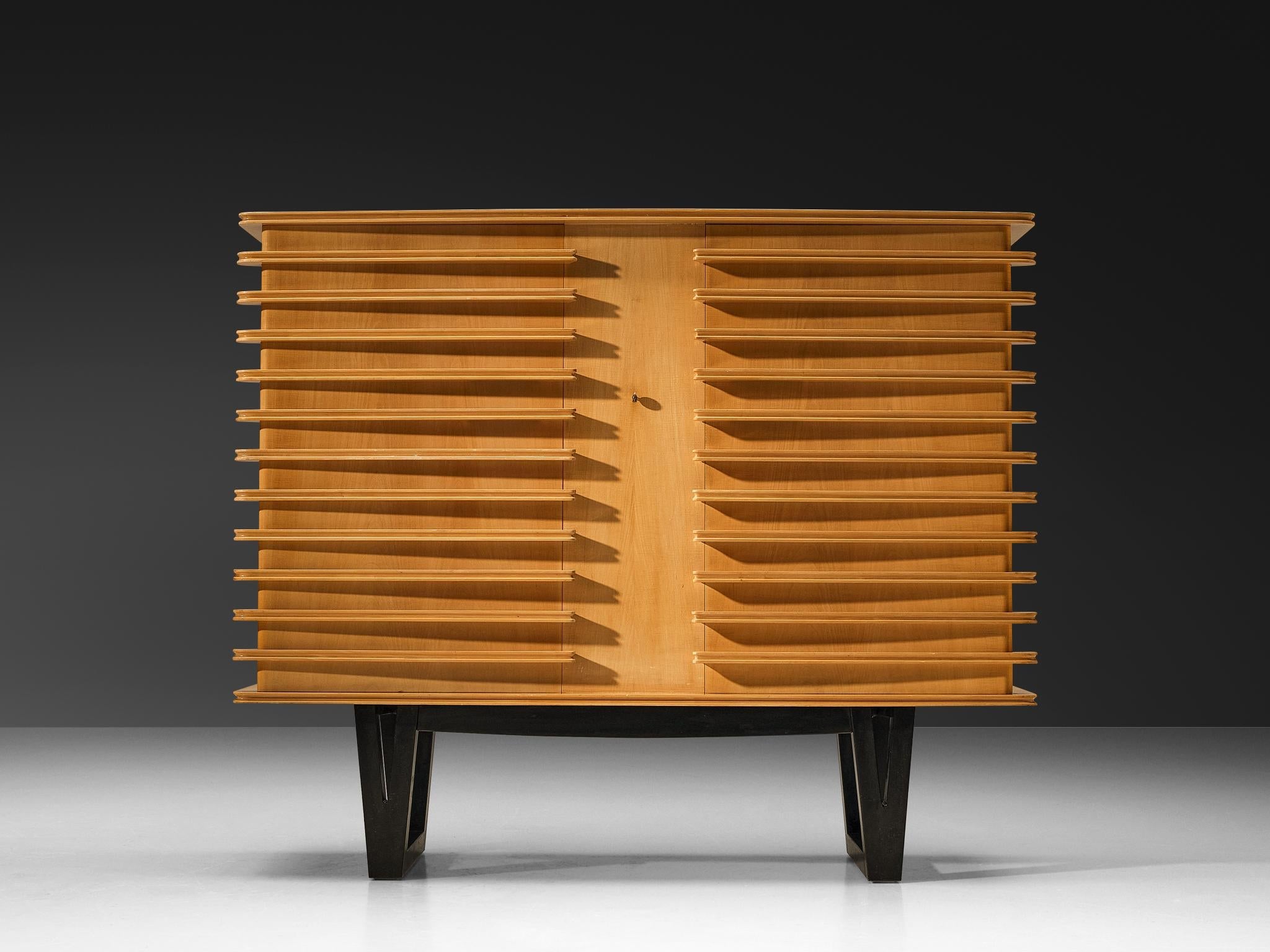 Rare Raoul Clement & R. Verot French Highboard in Sycamore case pieces and storage cabinets Morentz