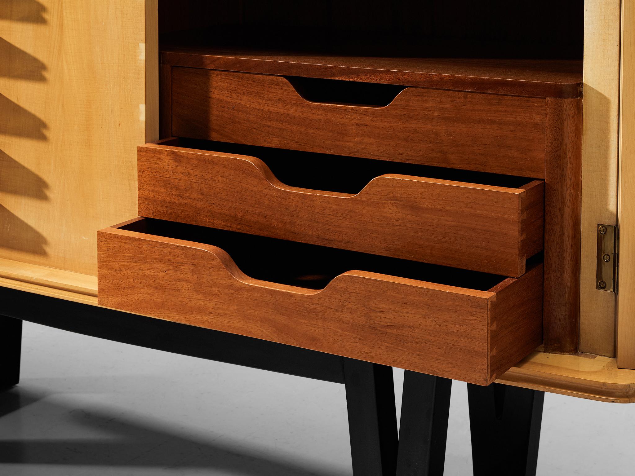 Rare Raoul Clement & R. Verot French Highboard in Sycamore case pieces and storage cabinets Morentz