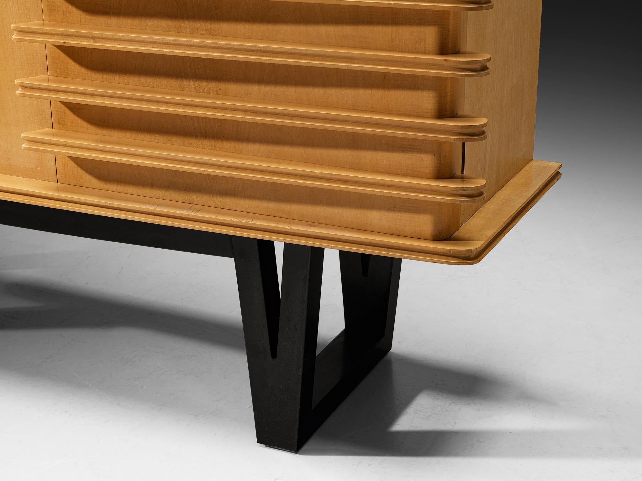 Rare Raoul Clement & R. Verot French Highboard in Sycamore case pieces and storage cabinets Morentz