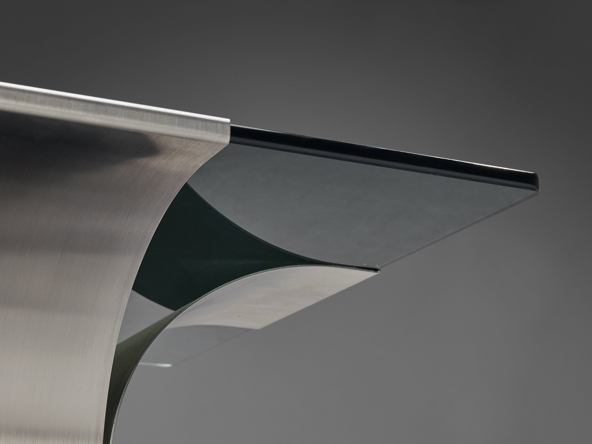 Coffee Table in Steel Structure with Smoked Glass Top tables Morentz