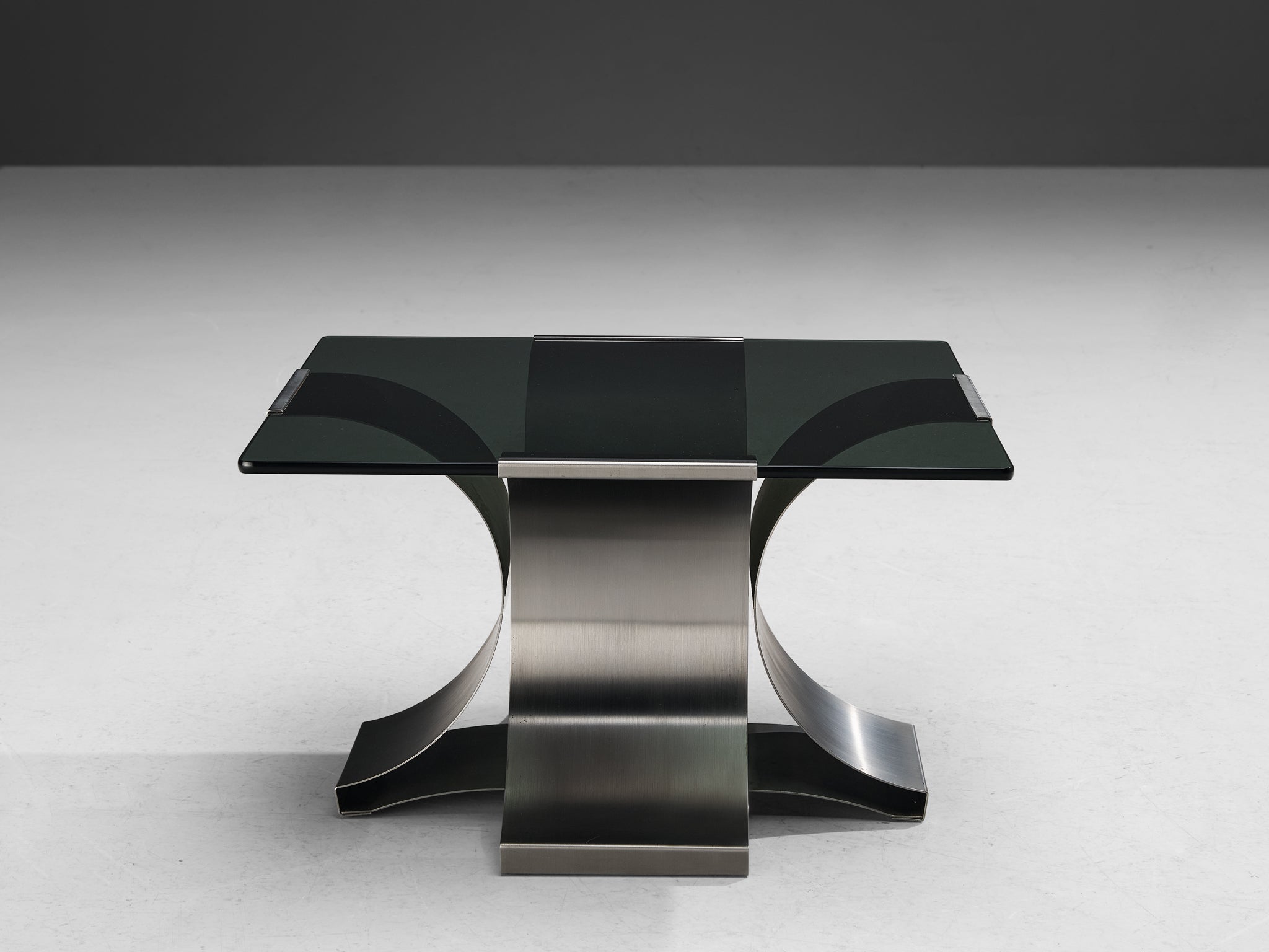 Coffee Table in Steel Structure with Smoked Glass Top tables Morentz
