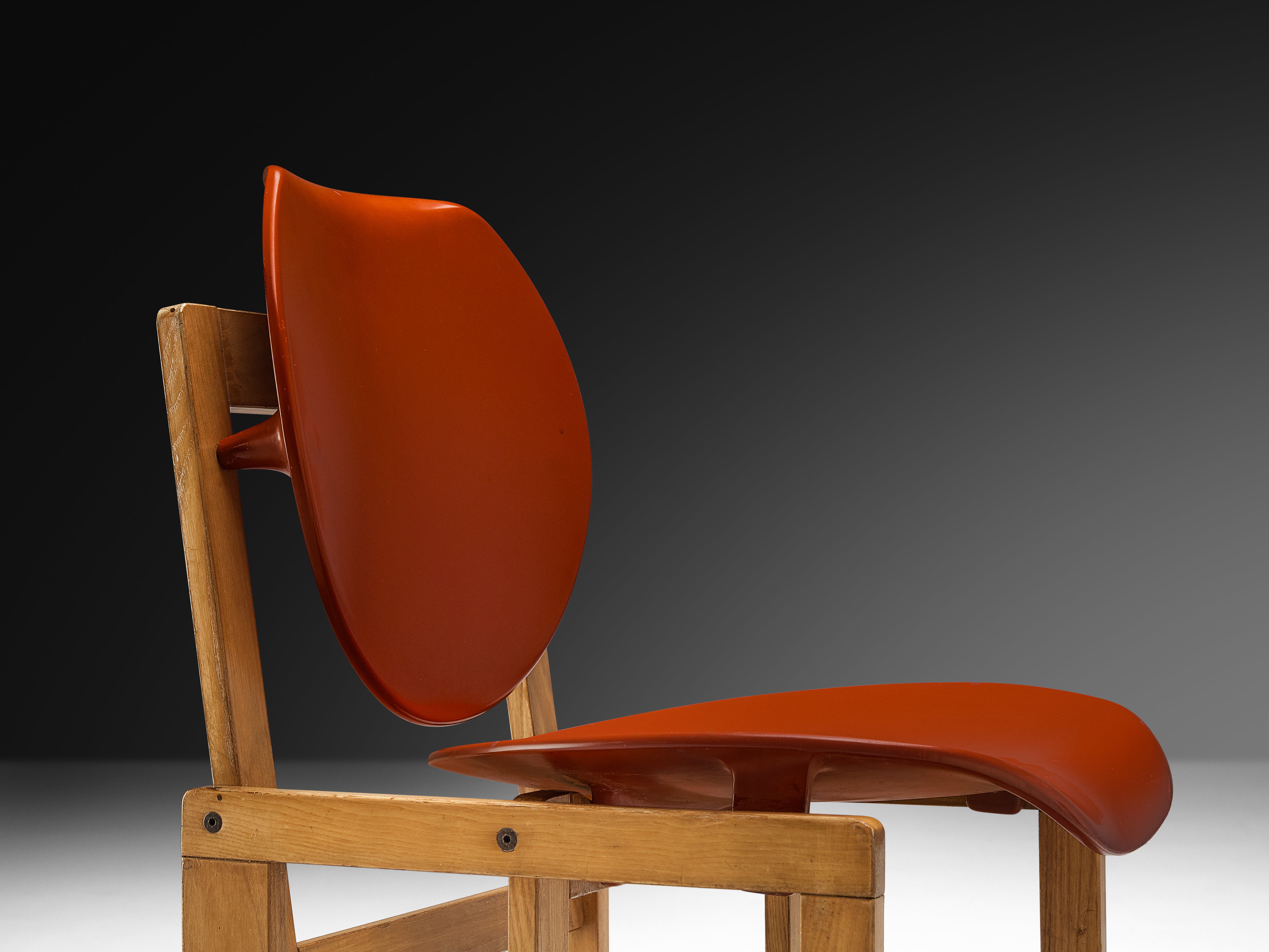Giuseppe Davanzo Set of Eight Dining Chairs 'Serena' in Elm Seating Morentz