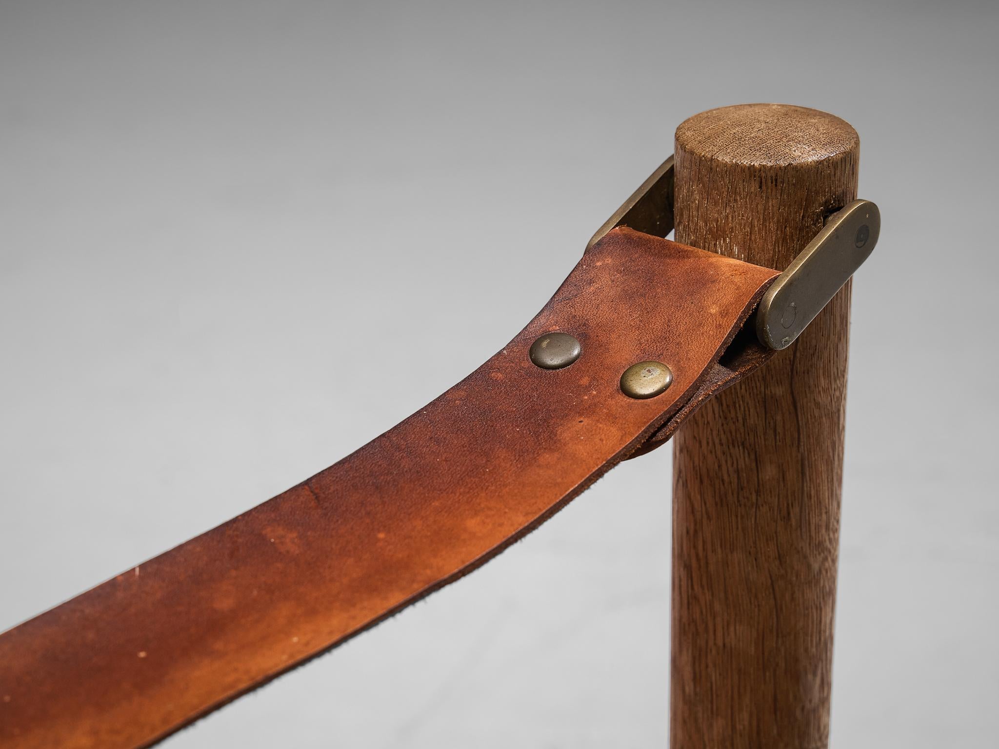 Rare Børge Mogensen for Fredericia ‘Safari’ Armchair Cognac Leather Oak seating Morentz