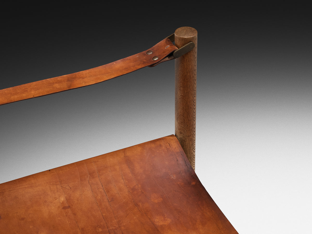 Børge Mogensen for Fredericia Pair of ‘Safari’ armchairs in Saddle Leather and Oak