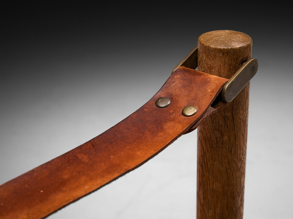 Børge Mogensen for Fredericia Pair of ‘Safari’ armchairs in Saddle Leather and Oak