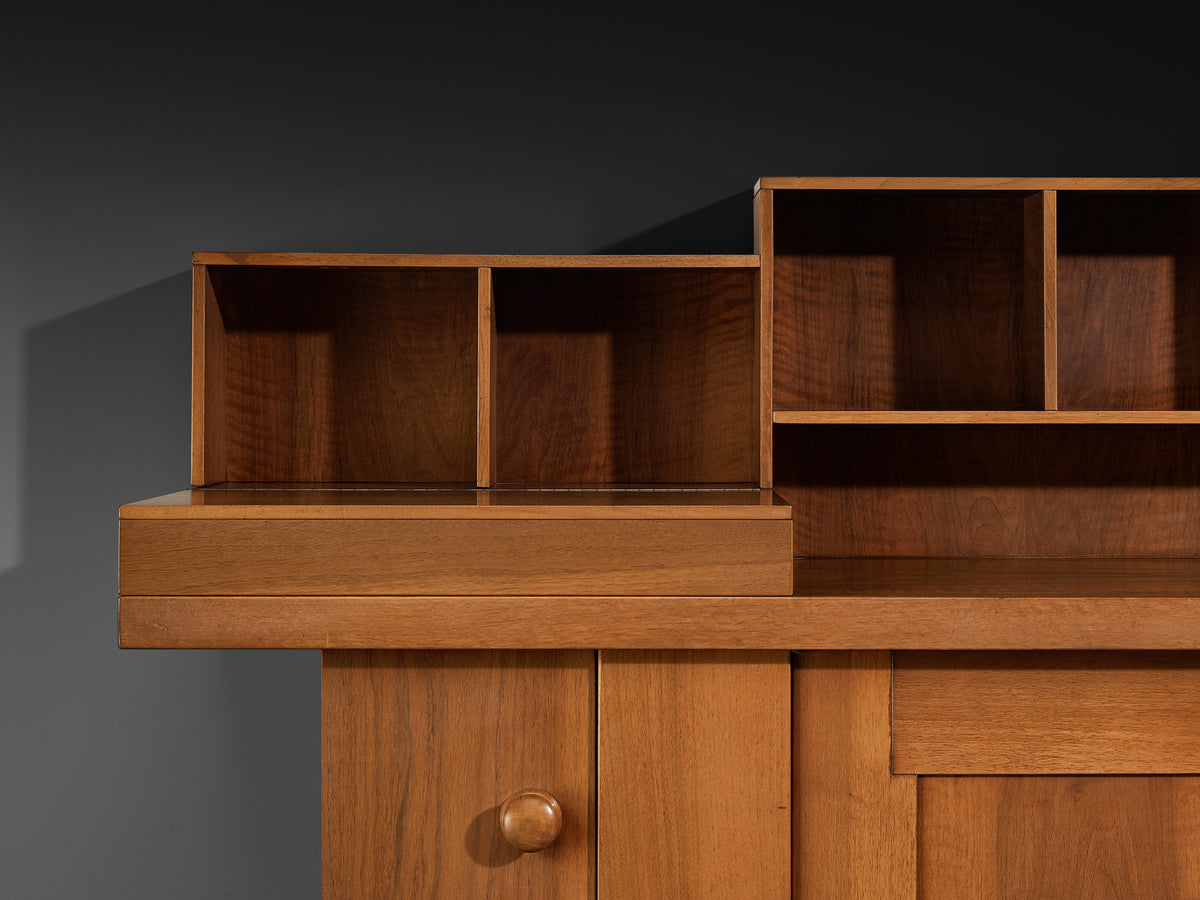 Silvio Coppola for Bernini Geometric Sideboard in Walnut Case pieces and storage cabinets Morentz