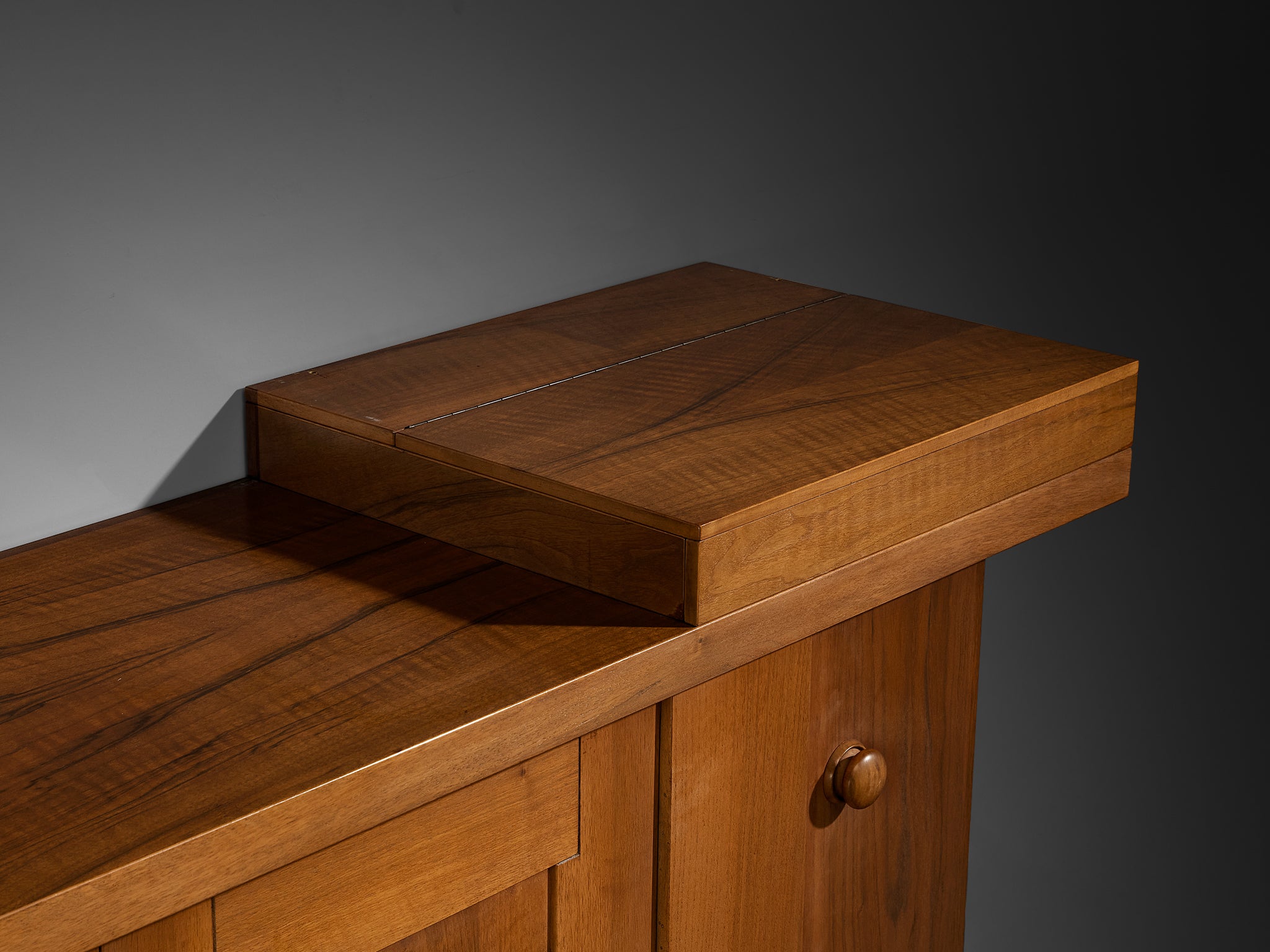 Silvio Coppola for Bernini Geometric Sideboard in Walnut Case pieces and storage cabinets Morentz