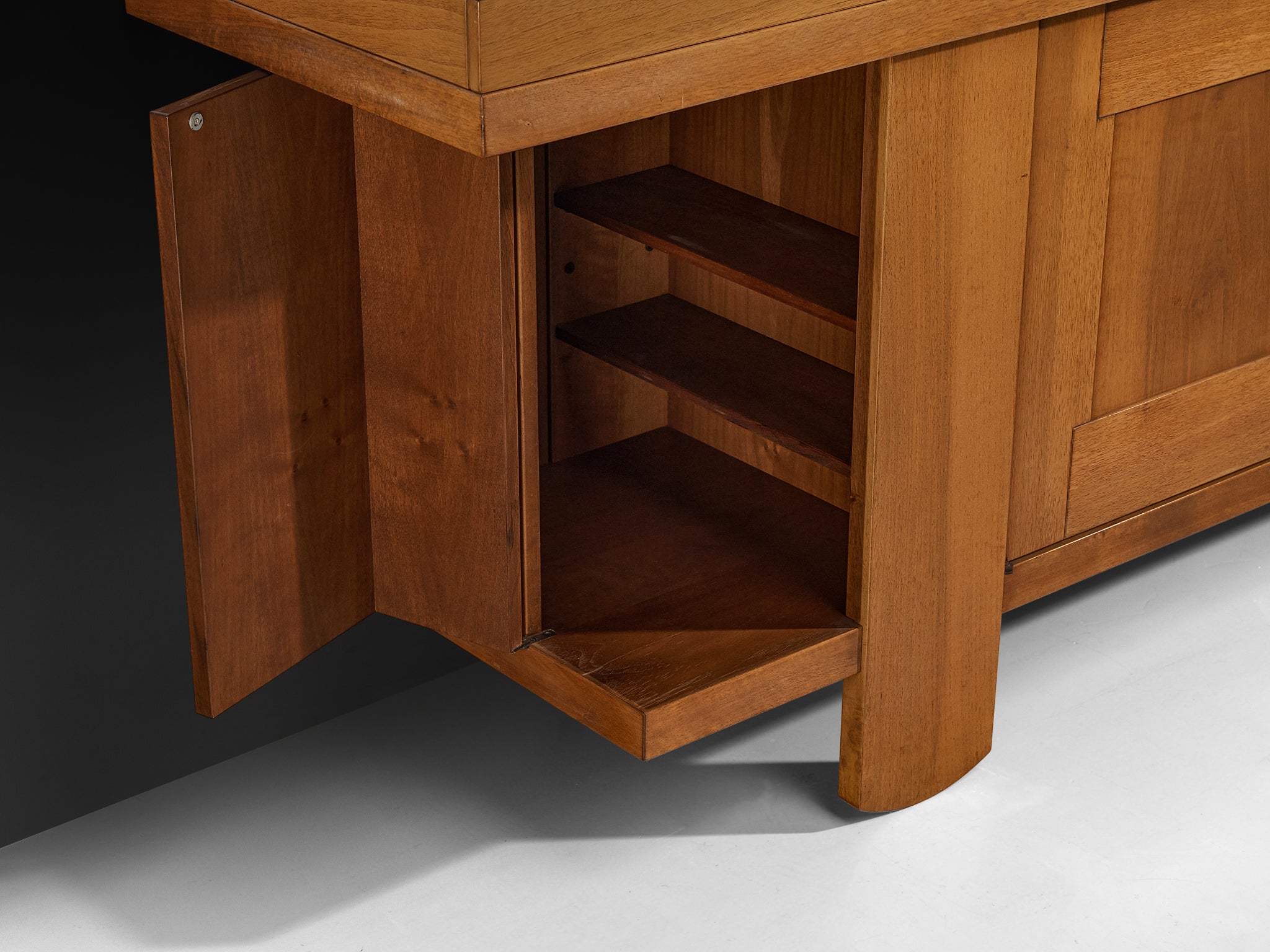 Silvio Coppola for Bernini Geometric Sideboard in Walnut Case pieces and storage cabinets Morentz